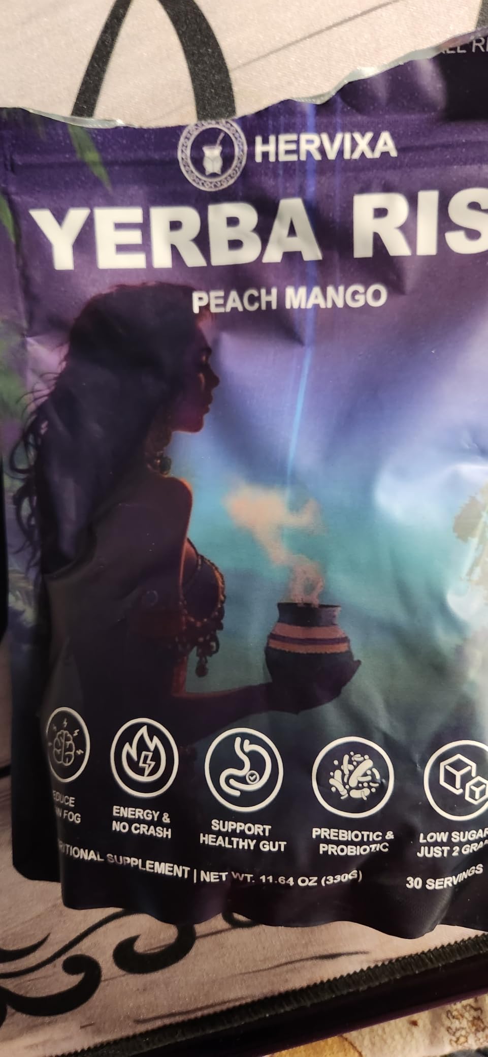 Yerba Mate Peach Mango Energy Tea Powder - Clean Plant-Based Focus Drink with Probiotics & Adaptogens - Low Sugar, No Crash, Smooth Taste - 30 Refreshing Servings customer photo 1