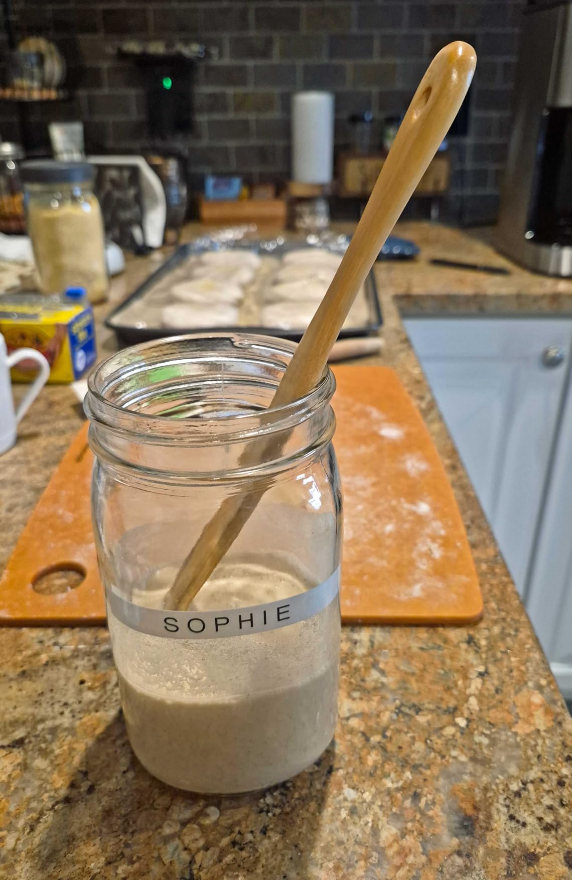 Spurtle for Sourdough Starter, Mixing, dough whisk, Reaching Bottom of Jar, Natural from High Moist Resistance Teak, wooden bread making tools, NonStick Cookware customer photo 1