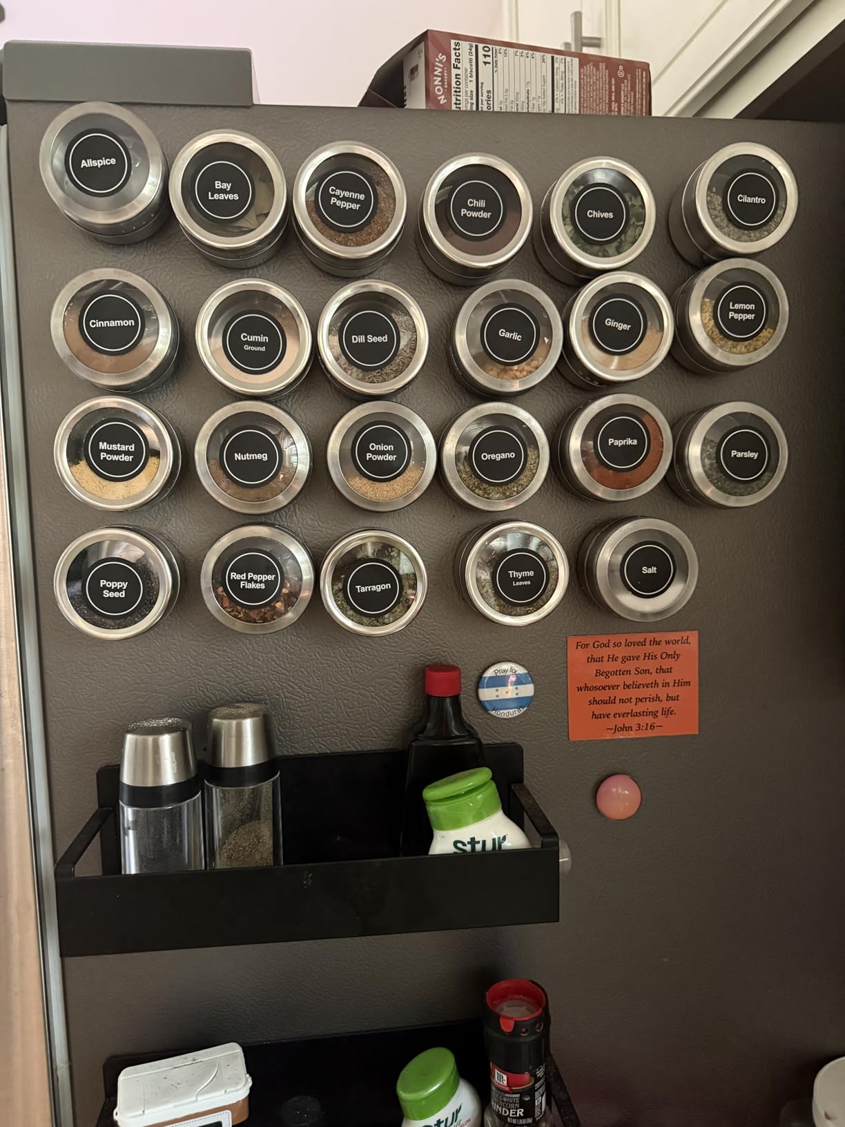 12pcs Stainless Steel Spice Jars, Magnetic Condiment Tins Magnetic Spice Jar With Clear Lid And Holes Sift&Pour - Easy To Clean customer photo 1