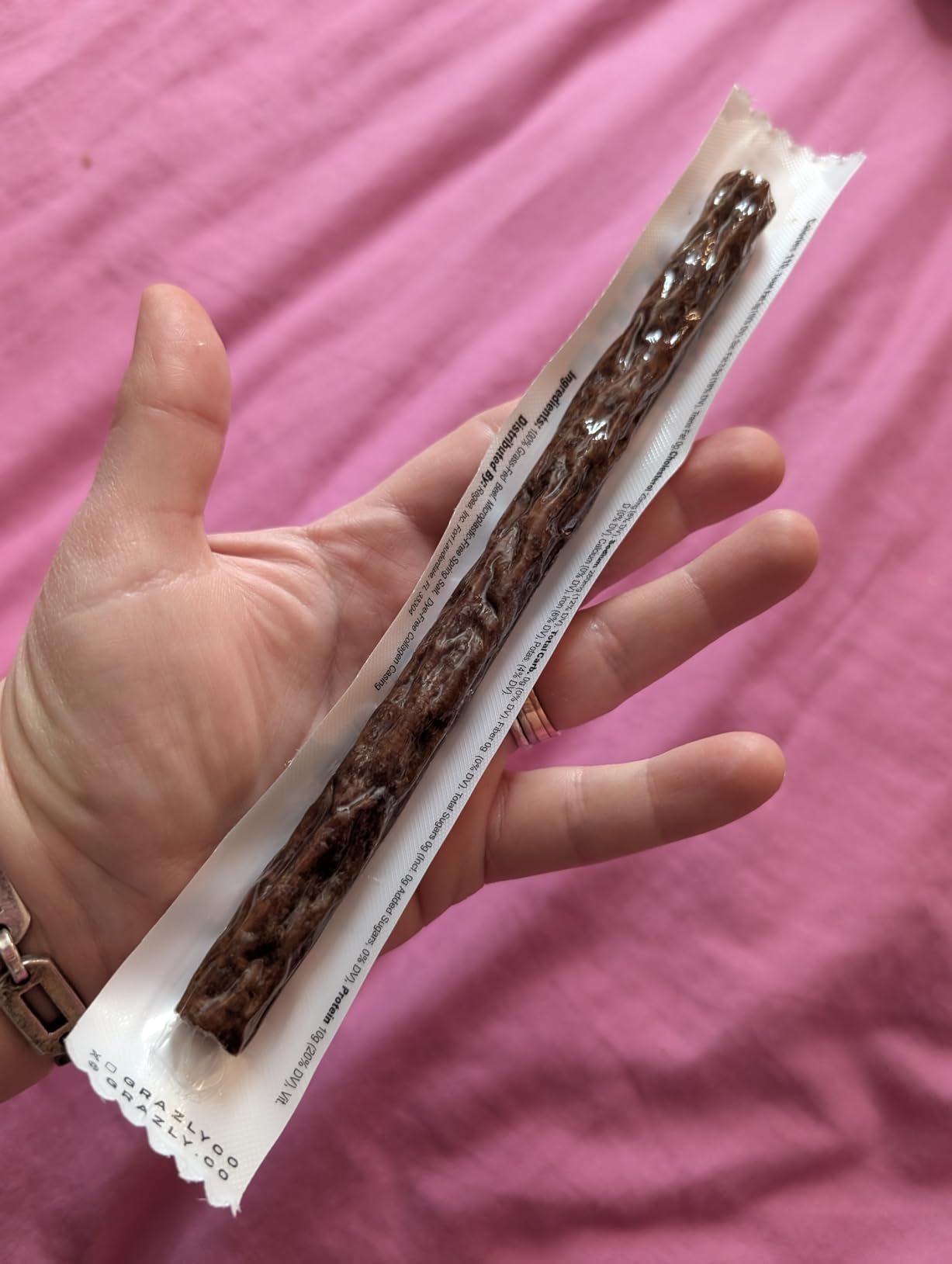 Grazly Grass-Fed Beef Sticks - Made with Only Beef, Spring Salt & Collagen Casing - Clean, High-Protein Jerky Sticks w/ 10g Protein Per Stick (1 oz, 10 Pack) customer photo 2