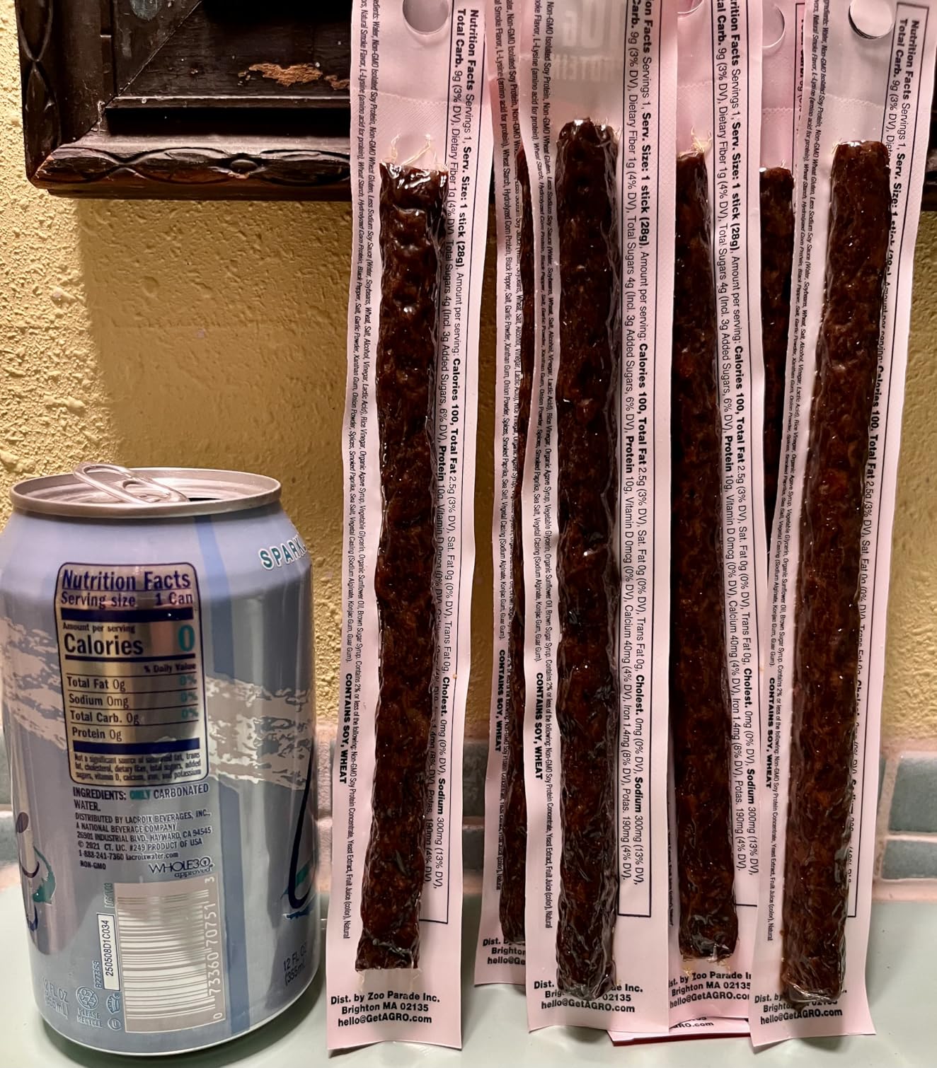 AGRO POWER Vegan Jerky Sticks, 10g Protein per Stick, Savory Original Plant-Based, 7 Stick Bag, Non-GMO, 40% Less Sodium, Zero Cholesterol, Meat Alternative, High Protein Snack for Lunch, On-the Go Fuel customer photo 1