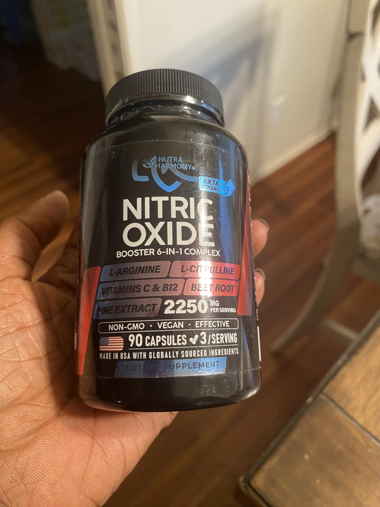 Nitric Oxide Supplement for Men & Women 2250 mg - Nitric Oxide Booster - Pine Bark | L-Arginine | L-Citrulline | Beet Root | Vitamin C & B12 - Muscles, Energy & Circulation - Lab Tested, 90 Capsules customer photo 2