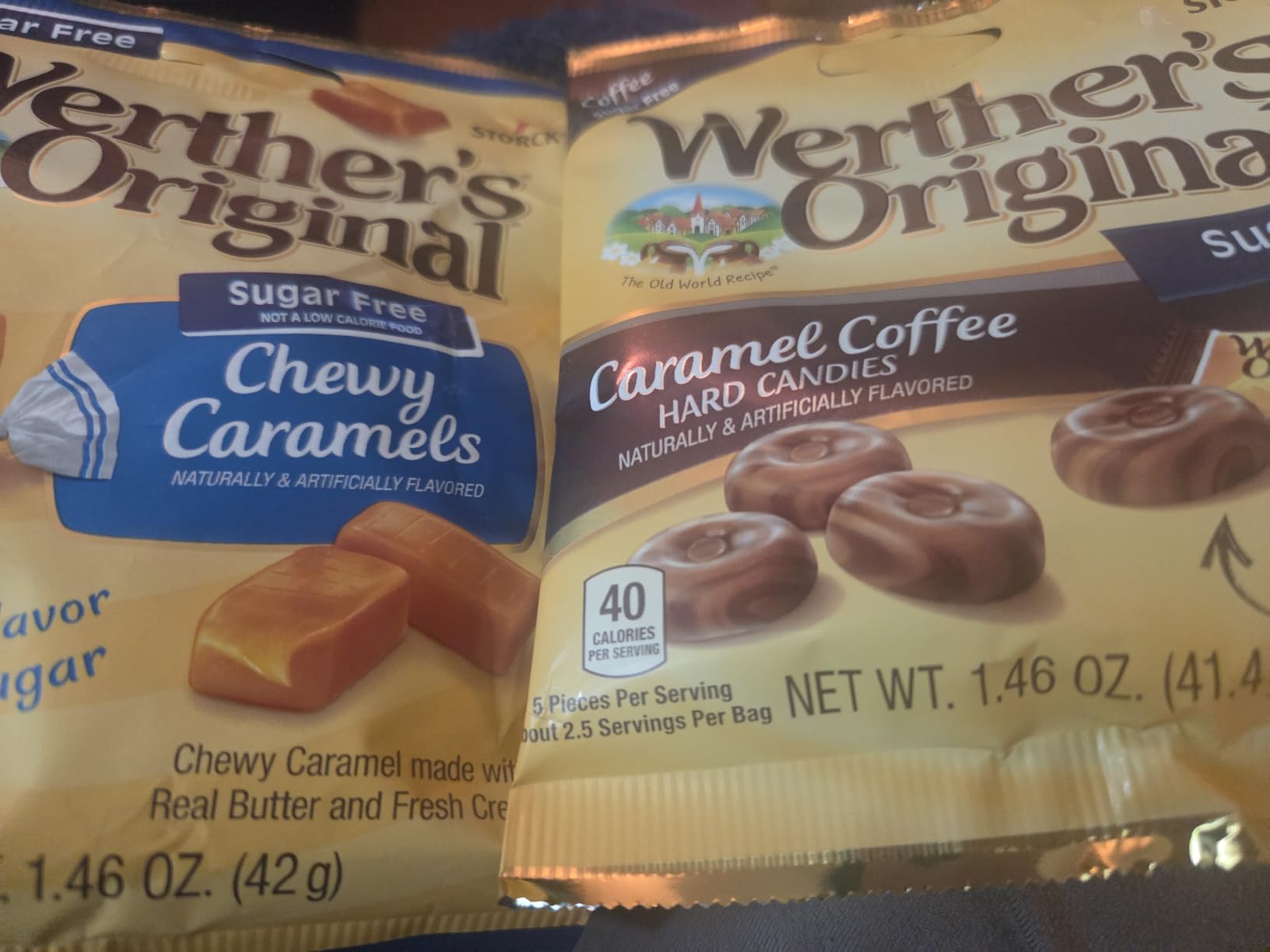 Werther's Original Sugar Free Variety Pack of 4 - One Bag of Each Flavor - Hard Caramels, Caramel Coffee, Caramel Chocolate, and Chewy Caramels customer photo 1