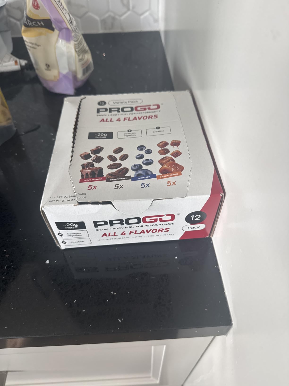 ProGo Protein Bars (12 Pack) - Brain + Body Fuel with up to 20g Clean Protein, Creatine & Collagen Peptides, Made with 95% Pure Isolate, Grass-Fed Beef Tallow, No Fillers, Naturally Sweetened with Honey, Gluten-Free (Variety) customer photo 1