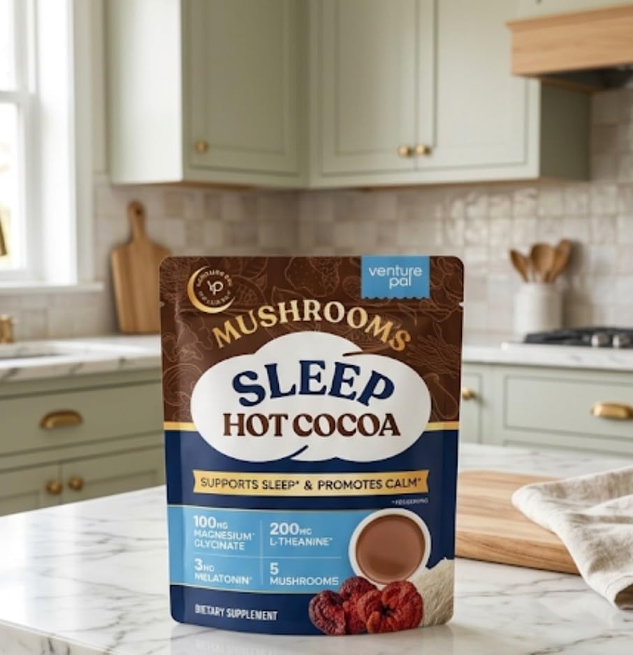Mushroom Hot Cocoa Powder Natural Sleep Aid with Magnesium Glycinate, Reishi & L-Theanine, 12 Superfoods, Melatonin 3mg, Moon Bedtime Brew Hot Chocolate Drink Mix for Sleep, Relaxation, 30 Servings customer photo 2