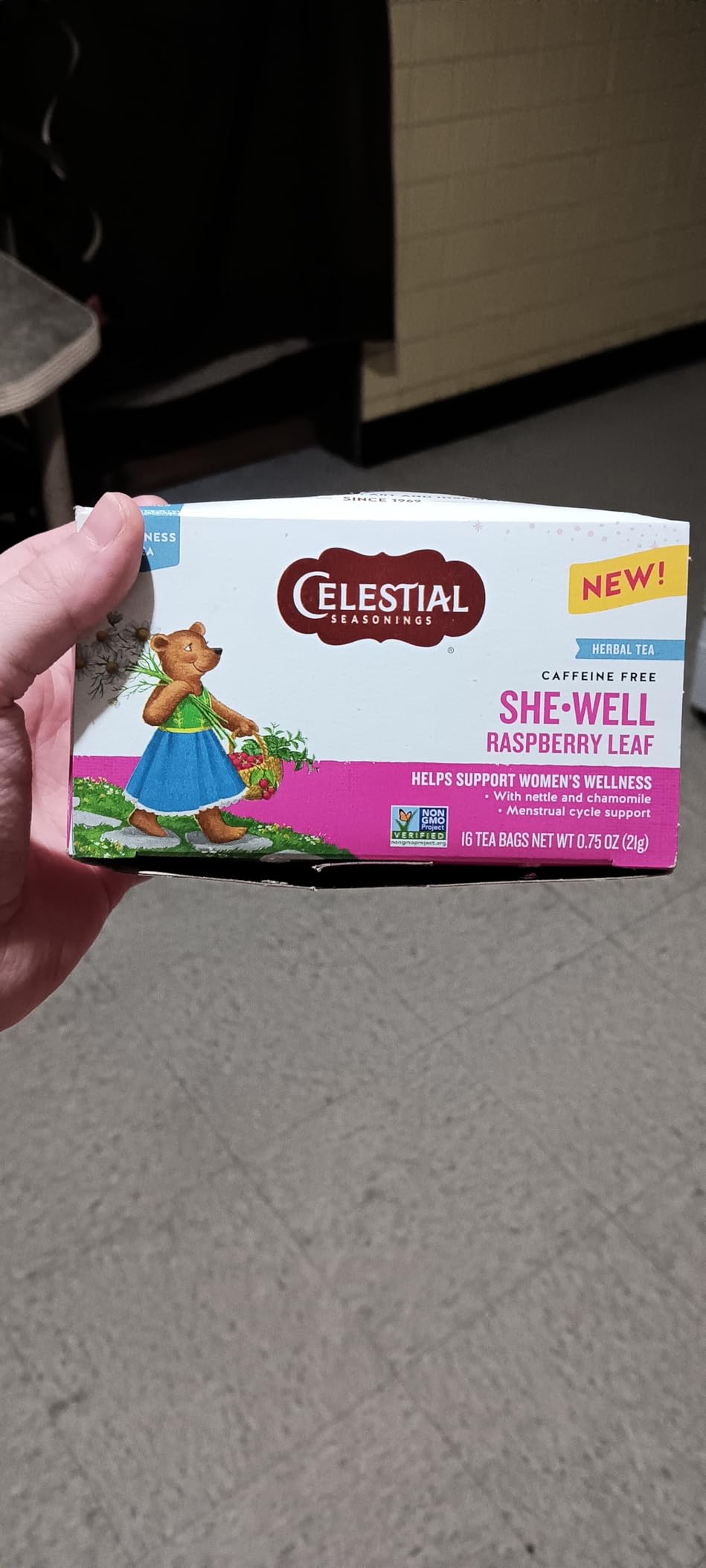 Celestial Seasonings SheWell Raspberry Leaf Wellness Tea, Caffeine Free, 16 Tea Bags Box customer photo 2