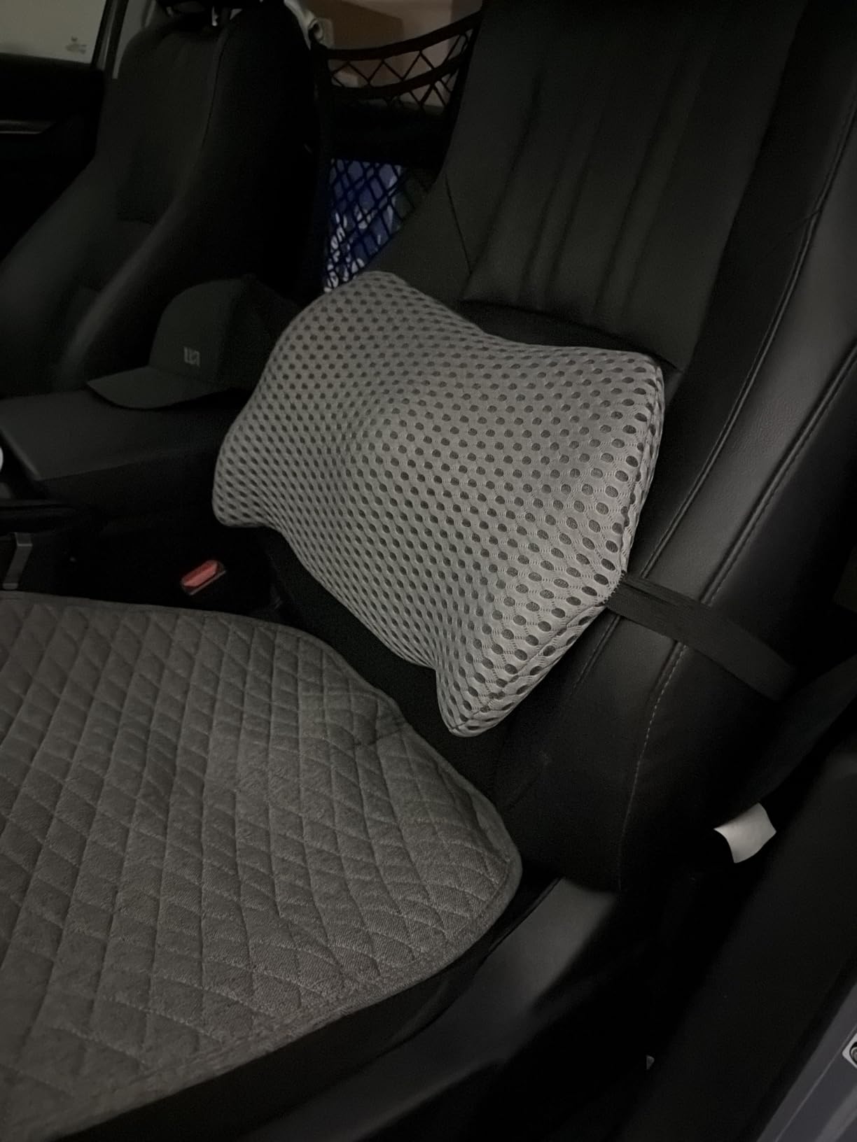 BYMECOST Lumbar Support Pillow for Car, Memory Foam Car Seat Back Support Pillow for Driving, Back Cushion with Strap for Pain Relief, Ergonomic Back Cushion for Office Chair, Wheelchair (Black) customer photo 1