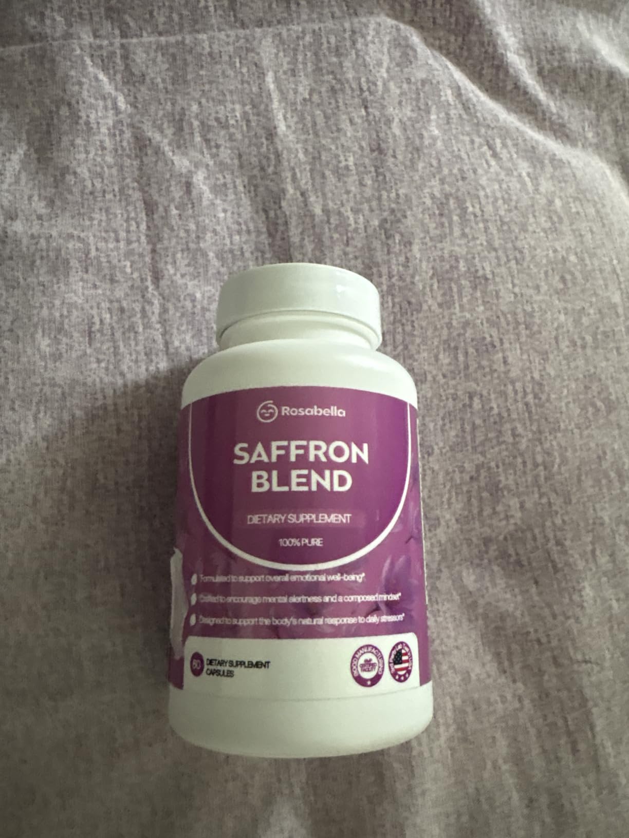 Rosabella Saffron Blend Supplement for Men & Women - Saffron, B6, Magnesium & Herbal Extract Capsules - Supports Mood, Focus & Clarity - Non-GMO, Gluten-Free - 60 Capsules - 30-Day Supply customer photo 1