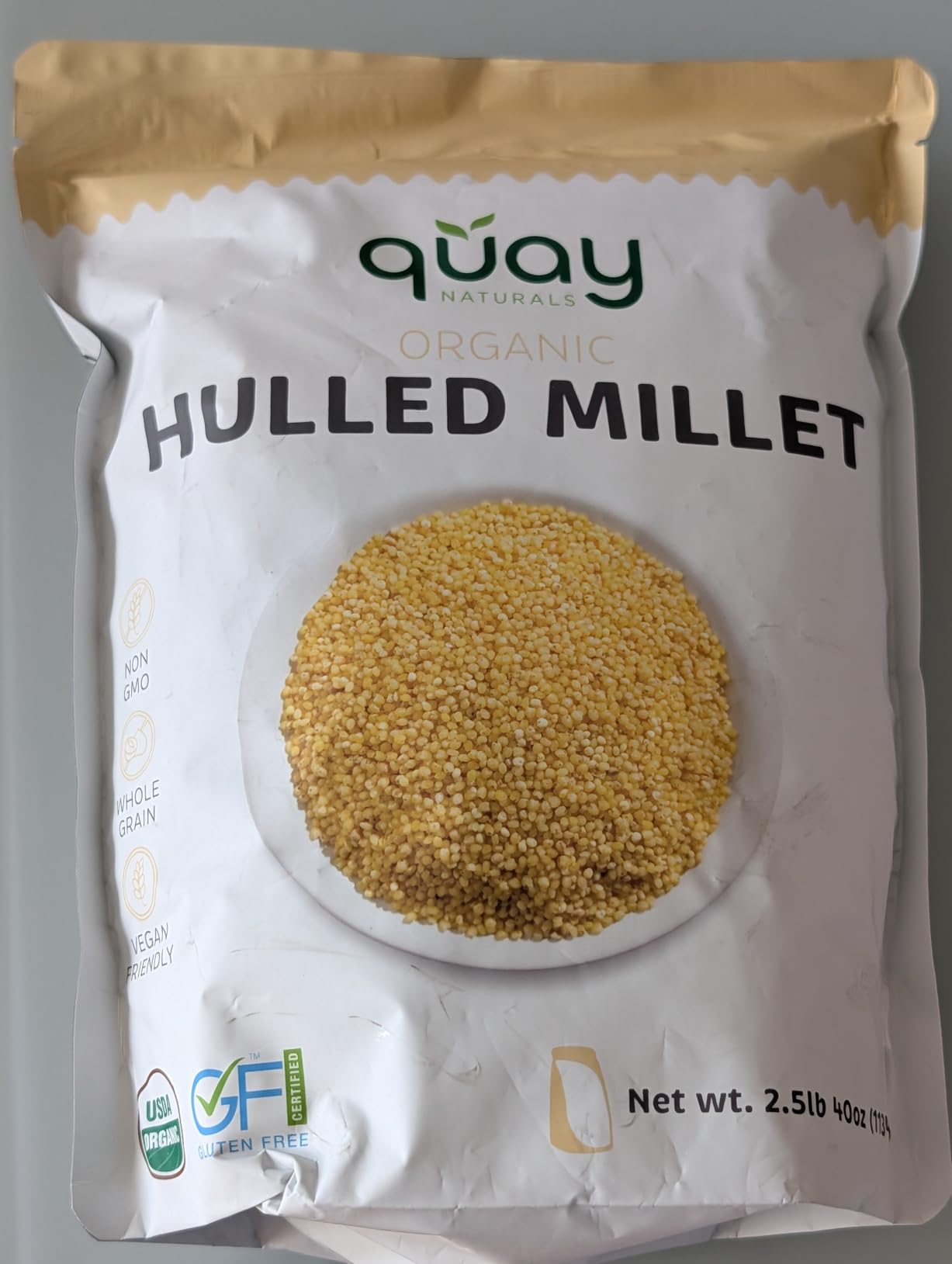 Quay Naturals Organic Hulled Millet, 2.5 lbs, USA Grown, Non-GMO, Gluten-Free, Whole Grain, Easy to Digest, Vegan-Friendly customer photo 2