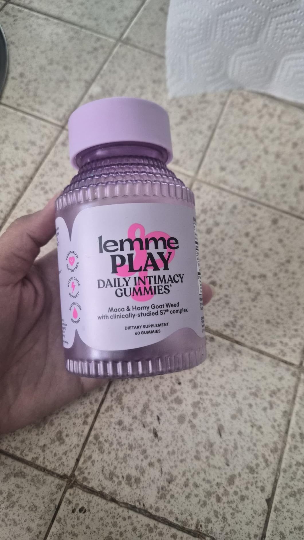 Lemme Play Daily Intimacy Gummies for Women and Men w/Clinically-Studied S7 Nitric Oxide Complex for Healthy Blood Flow, Maca Root, Goat Weed - Cherry Flavored (60 Count) customer photo 1