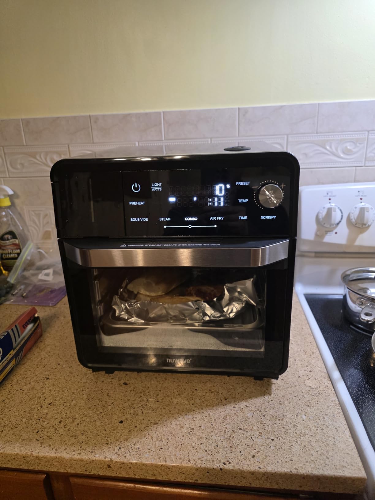 Nuwave PFAS-Free Steam Oven & Air Fryer, All-in-One Convection Cooker with Precision Steam Control, Toast, Air Fry, Sous Vide, Steam & More, Juicier Meats, 120 Presets, 50-450F, Stainless Steel customer photo 1