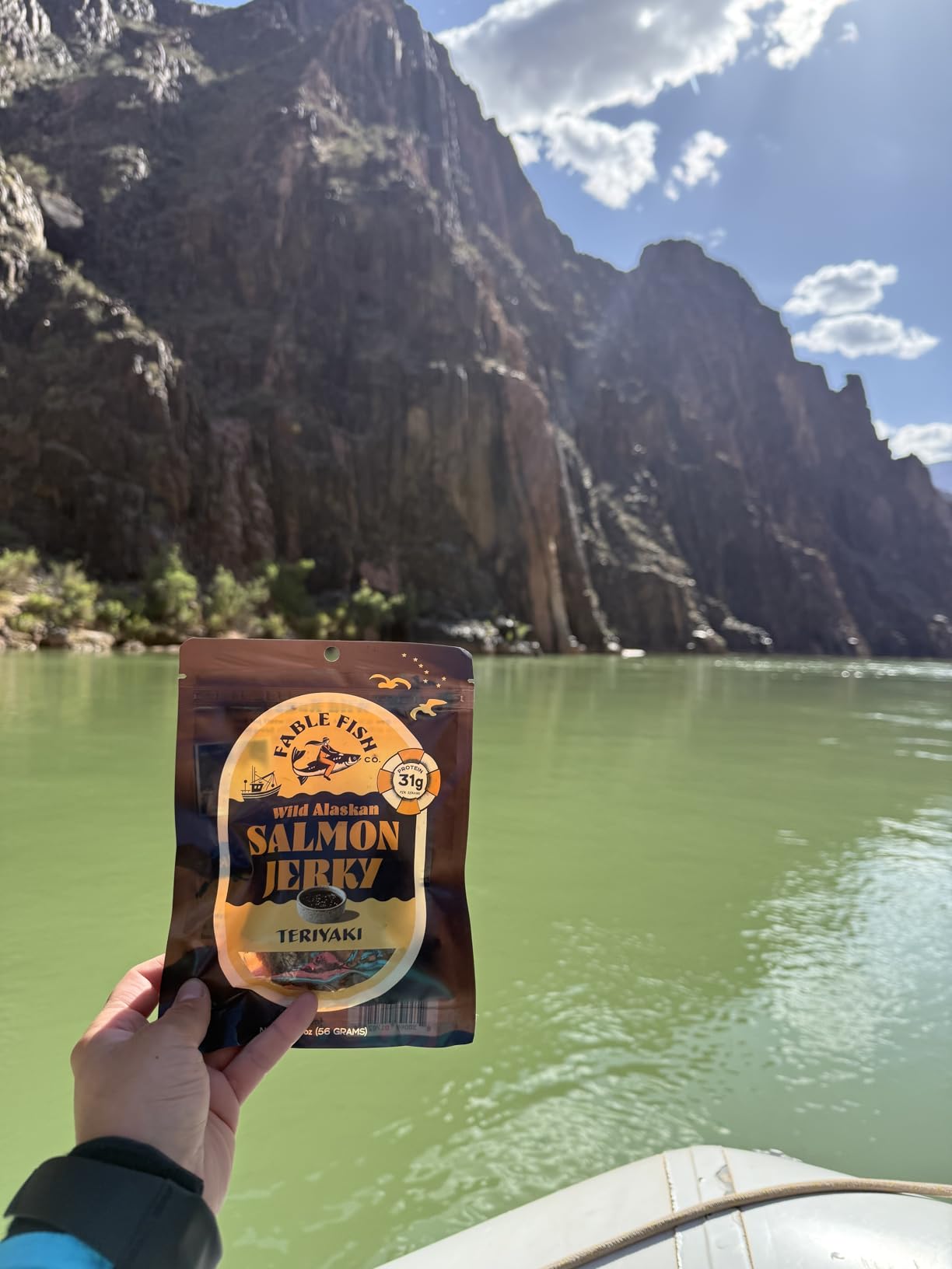 Fable Fish Wild Alaskan Salmon Jerky - Wild Caught Salmon with 31g of Protein - Tasty Fish Jerky with Omega-3s and Natural Source of Collagen - Made with Whole Muscle Sockeye - Teriyaki customer photo 1