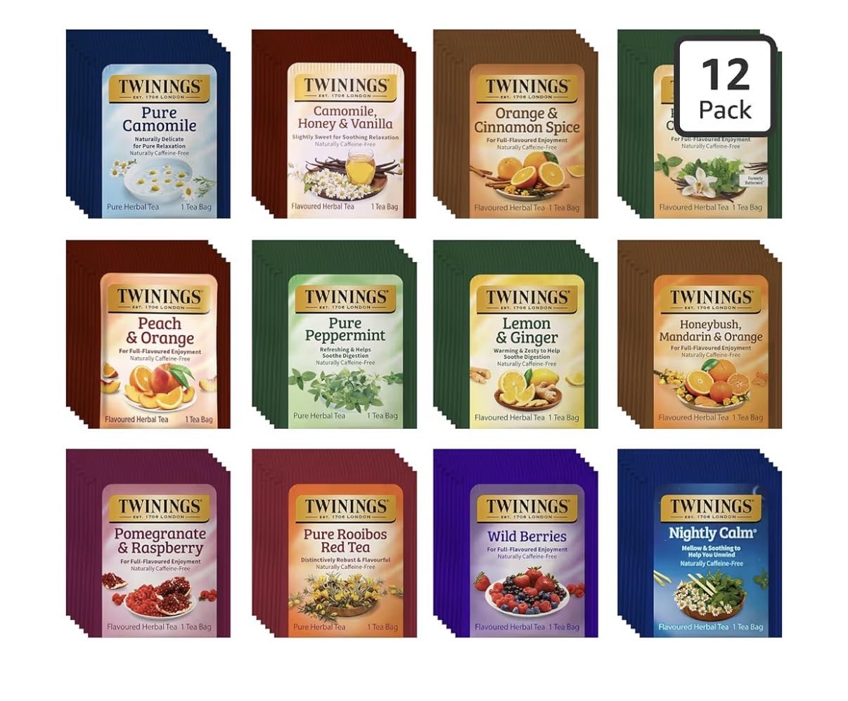 Twinings 48 Tea Bags Herbal Variety Pack - 12 Herbal Flavors, Caffeine-Free customer photo 2
