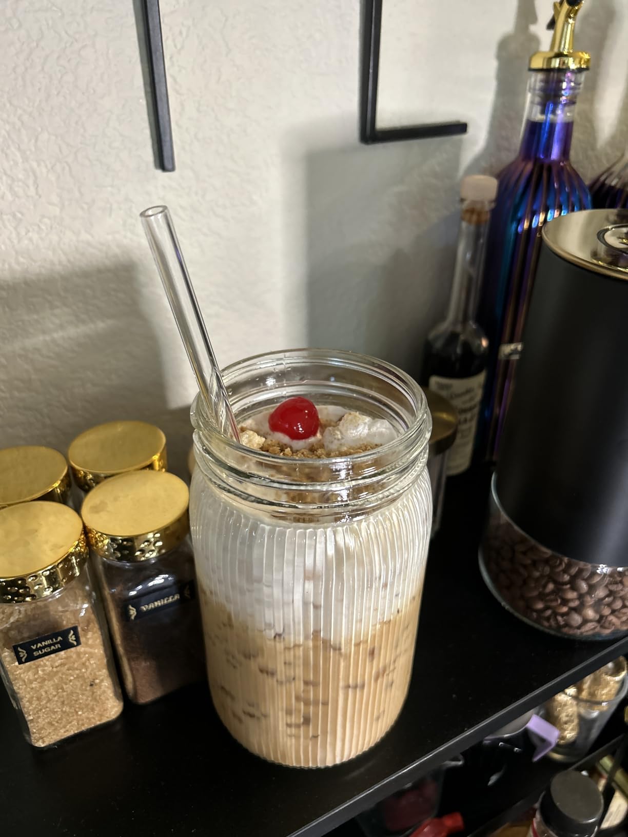 Reusable Wide Mouth Mason Jar Lids with Glass Straw Hole - Fit 2.9-inch Wide Mouth Jars, Compatible with Ball 16oz & 32oz Jar, BPA-Free Straw Lids (Jars Not Included) - 2-Pack customer photo 1