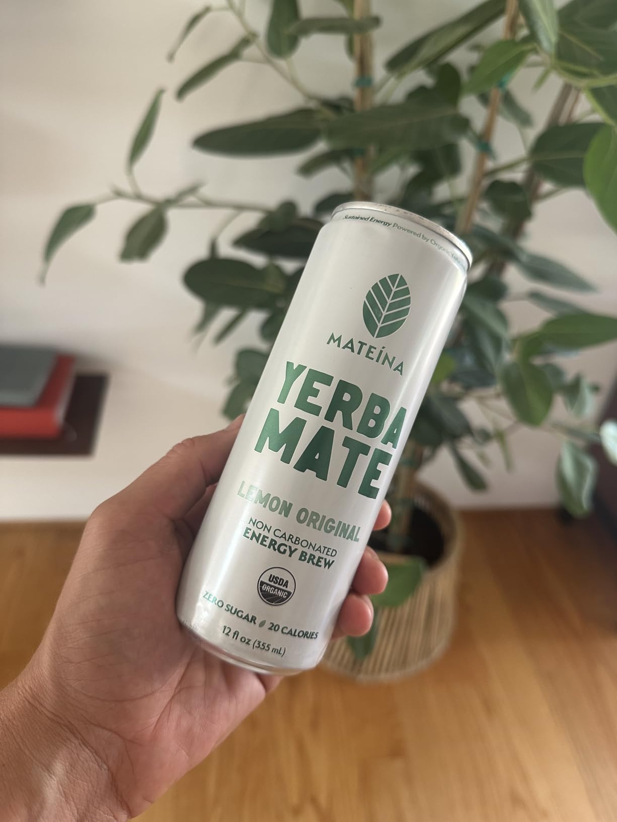 Mateina Yerba Mate Zero Sugar Energy Drink - 120mg Natural Caffeine - Organic, Non-GMO, Non-Carbonated - Dr. Andrew Huberman Recommended - (12 fl oz Cans, 12 Pack) Lemon Original customer photo 1