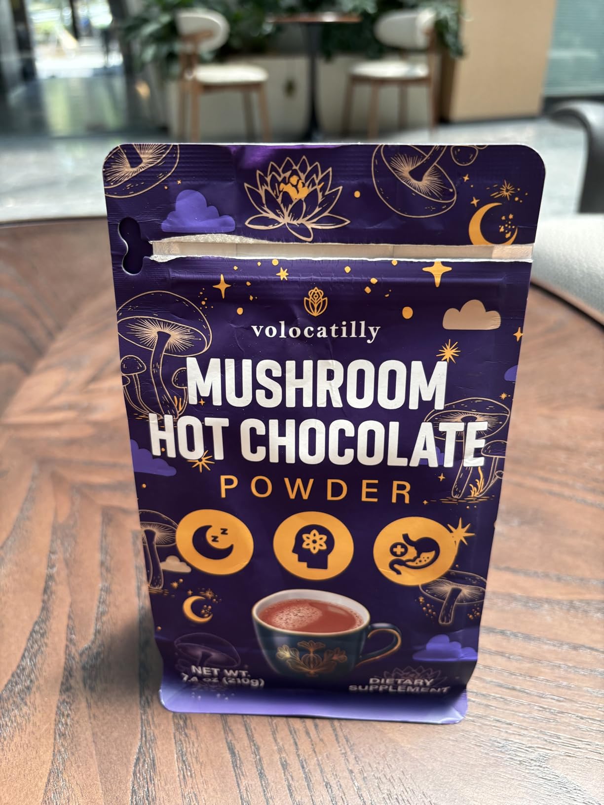 Mushroom Hot Cocoa with Magnesium Glycinate, Reishi, L-Theanine, Ashwagandha, Lemon Balm, Lavender, Cacao Powder Organic Hot Chocolate Supplement for Sleep, Relaxation, No Melatonin, Vegan, 7.4oz customer photo 1