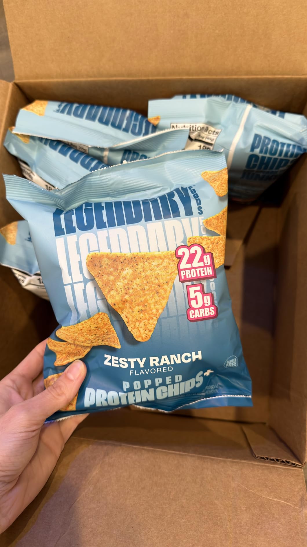 Legendary Foods Zesty Ranch Protein Chips - Popped Tortilla Style - 22g High Protein, 4g Net Carbs, Low Sugar, Gluten Free, Keto Snack Packs - 10 Pack customer photo 2
