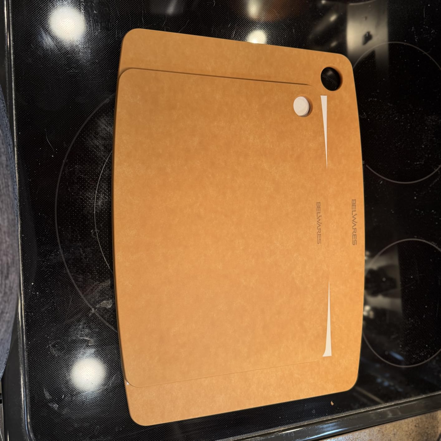 Wood Cutting Boards for Kitchen - 2 Piece Dishwasher Safe Wood Composite Cutting Board Set, Fiber Chopping Boards, Thin Not Plastic, BPA Free, Heat Resistant, 14.5 x 11.25 + 11.5 x 9, 2 Sizes, Natural customer photo 2