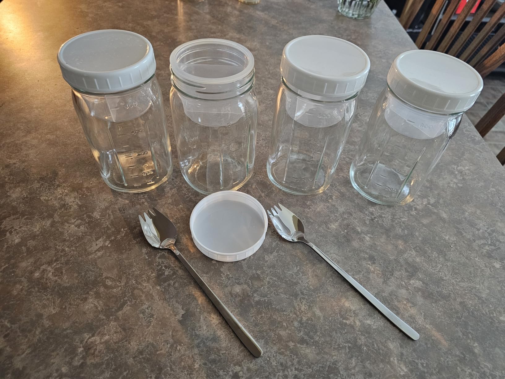 4 Pack Glass Salad Mason Jars with Lids Meal Prep-32 oz Mason Jars Wide Mouth Salad Container for Lunch With Long Sporks-Leak-proof & Separate Compartments for Dressing and Dry Ingredients customer photo 2