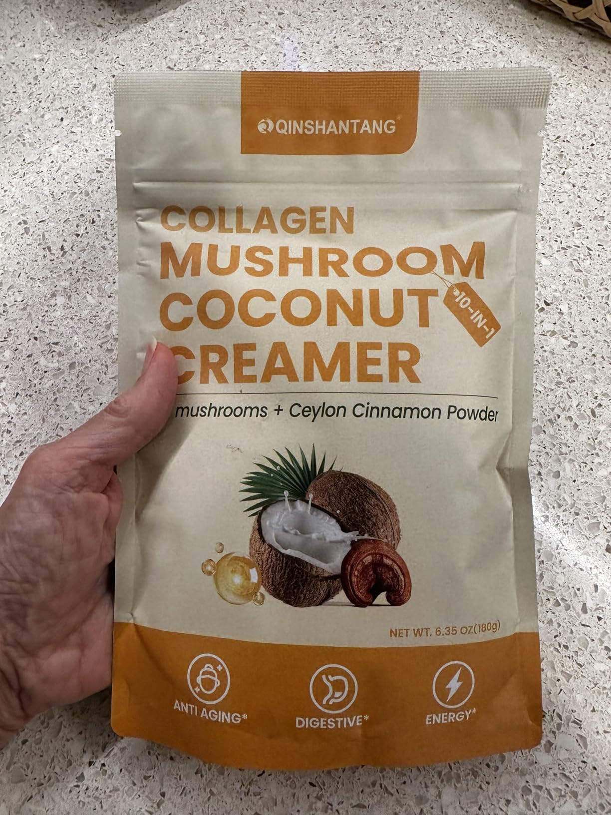 Collagen Creamer, Coconut Creamer for Coffee, 10 Mushrooms Supplement, Bovine Collagen and Ceylon Cinnamon Powder | Supports Hair, Skin & Nails, Digestive Health & Energy | 6.35 Oz customer photo 1