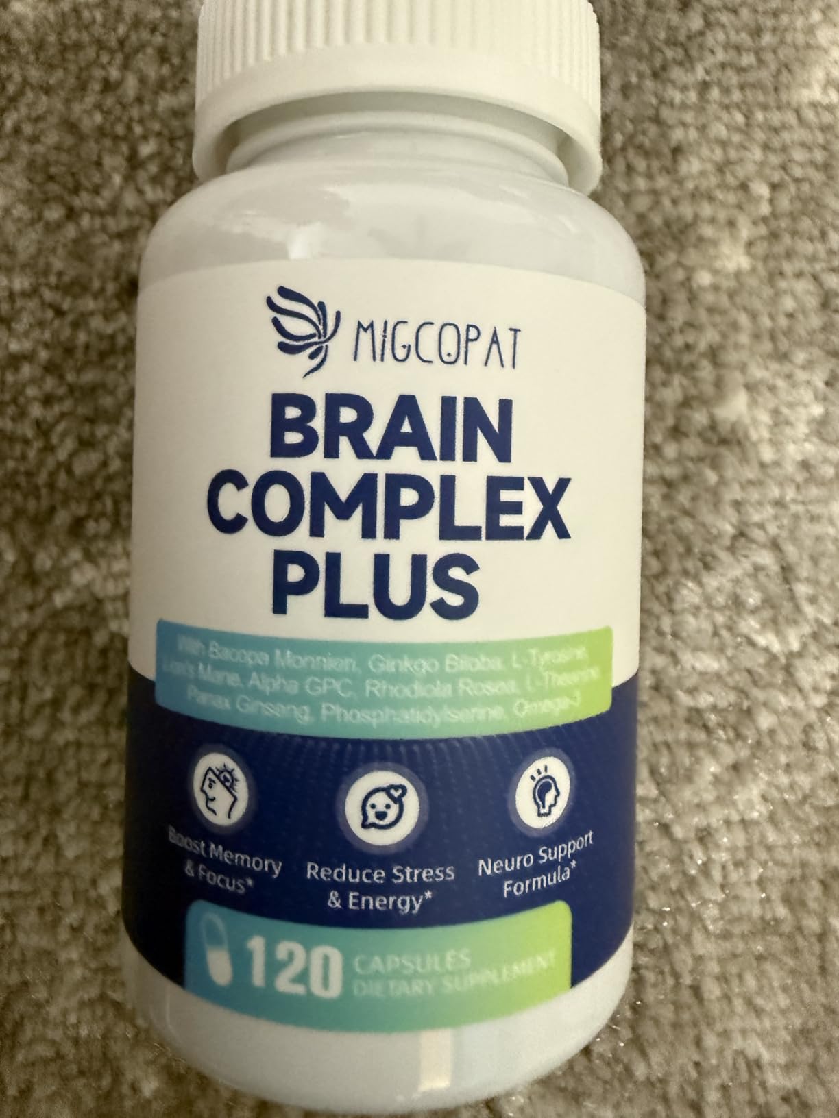 Brain Supplements for Memory and Focus | Nootropic with Bacopa Monnieri, Lion's Mane, Alpha GPC, Ginkgo Biloba | Mental Clarity & Cognitive Support | Vitamin B6 & B12 Neuro Health - Non-GMO, 120 Caps customer photo 1