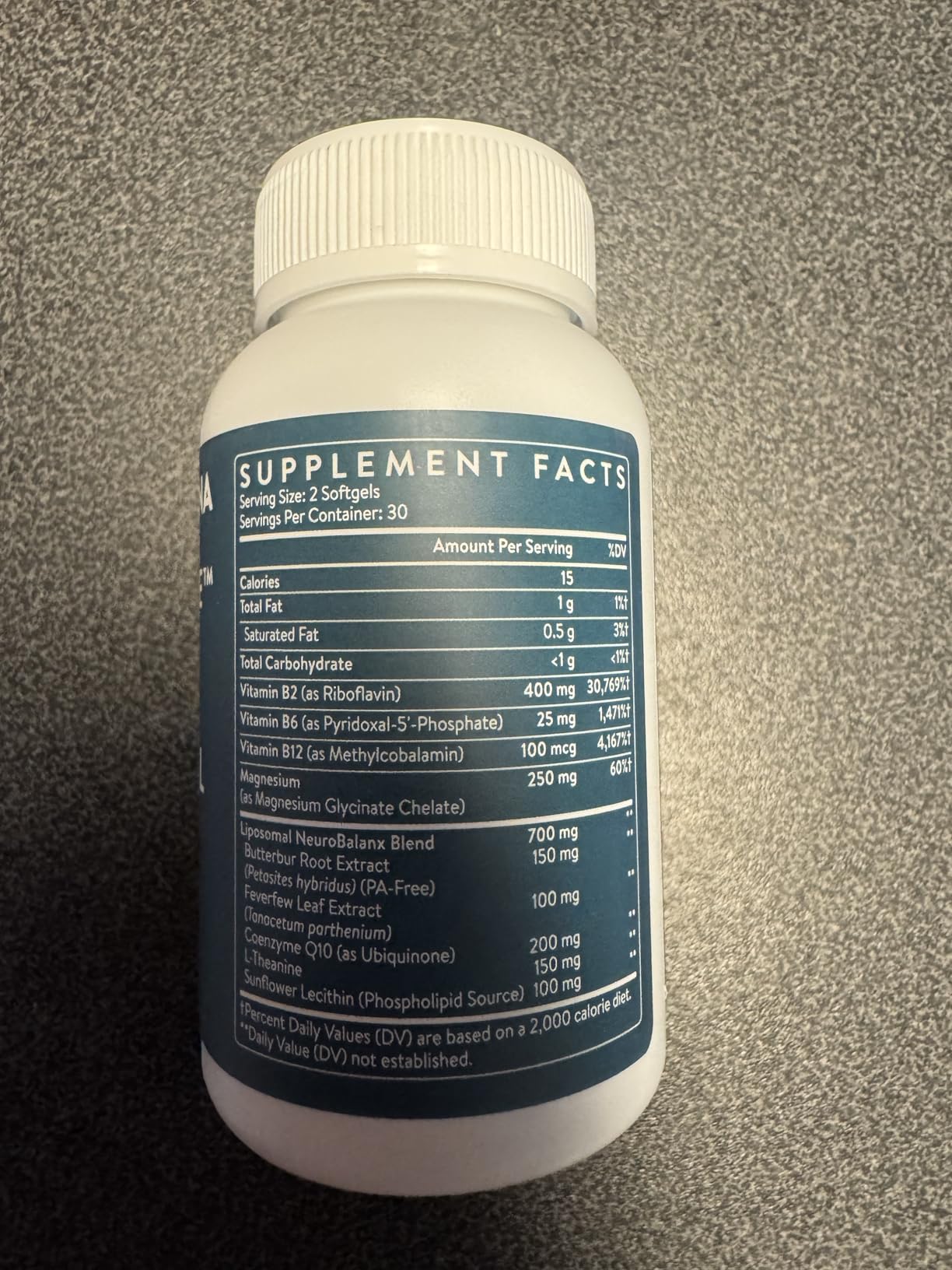 Migraine Relief Supplement - Liposomal Riboflavin, Vitamin B2 B6 & B12, Magnesium, CoQ10, L-Theanine, PA-Free Butterbur & Feverfew - 60 Softgels customer photo 2