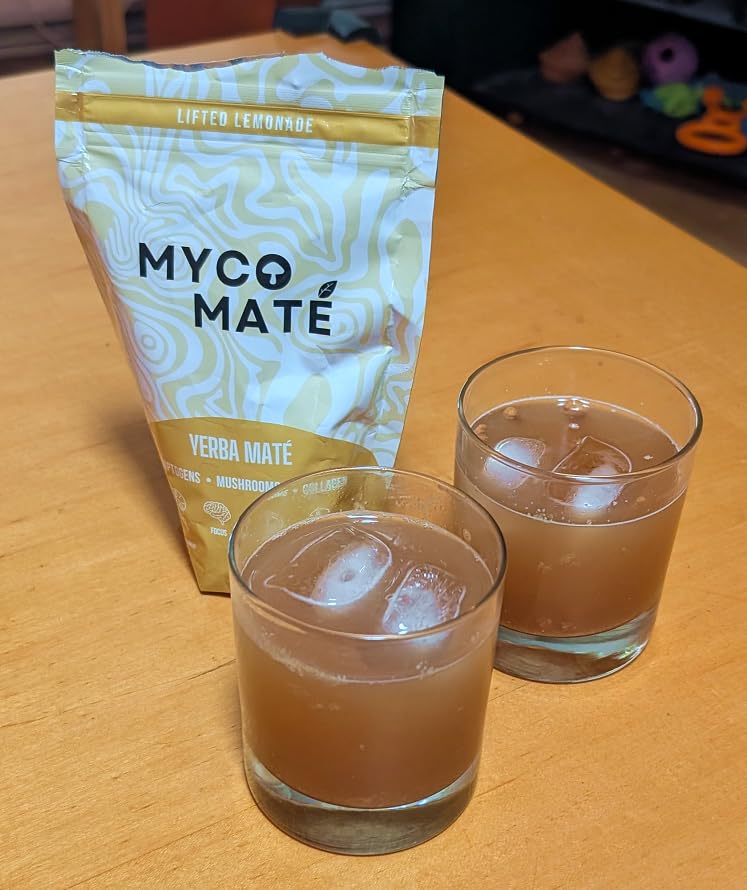 MycoMate Lifted Lemonade Instant Yerba Mate Powder with 4 Functional Mushrooms, Collagen & Adaptogens Clean Energy Drink Mix for Focus, Gut Health & Immunity No Sugar 30 Servings customer photo 2