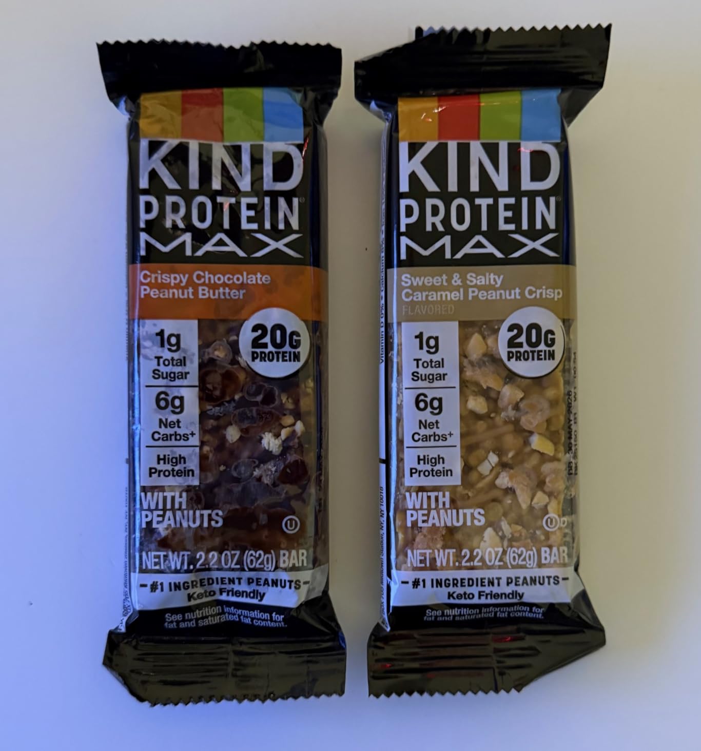 KIND Protein MAX Bars Variety Pack, Gluten Free, Low Sugar, High Fiber Snacks, Sweet & Salty Caramel Peanut Crisp, Crispy Chocolate Peanut Butter, 20g Protein, 12 Count customer photo 2