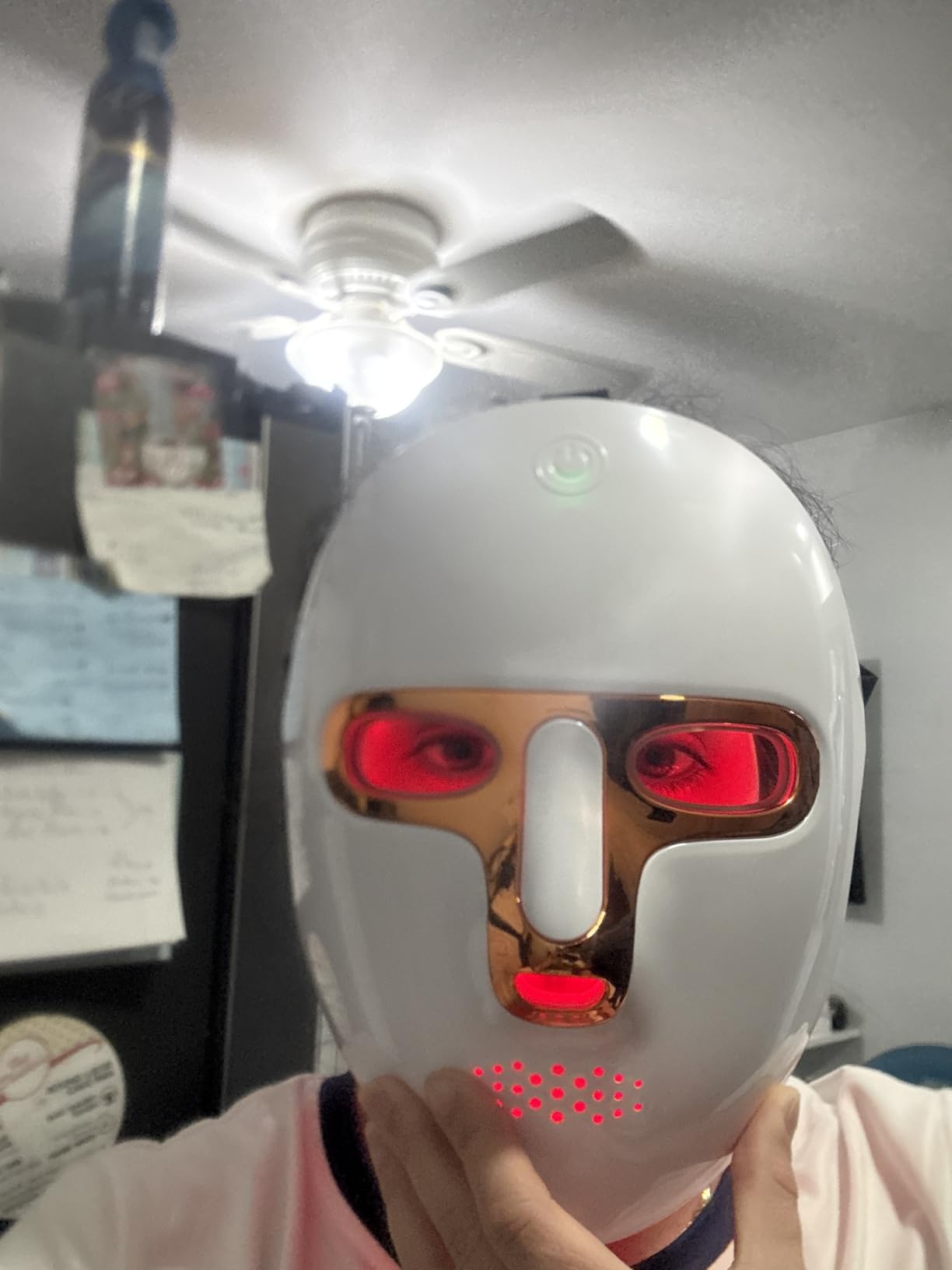 Red Light Therapy Mask for Face & Neck, LED Face Light Therapy,USB C Rechargeable,Infrared Mask for Home Working Travel Yoga customer photo 1