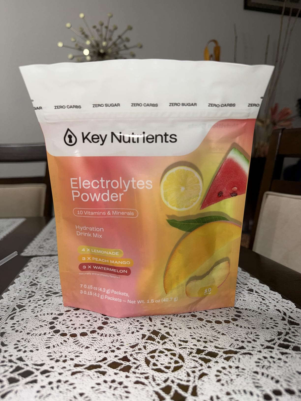 KEY NUTRIENTS Gut Health Electrolyte Powder, 3-in-1 Hydration Drink Mix with 3g Prebiotic Fiber & Akkermansia Probiotic Support, Sugar Free Passionfruit Lemonade, 16 Servings customer photo 1