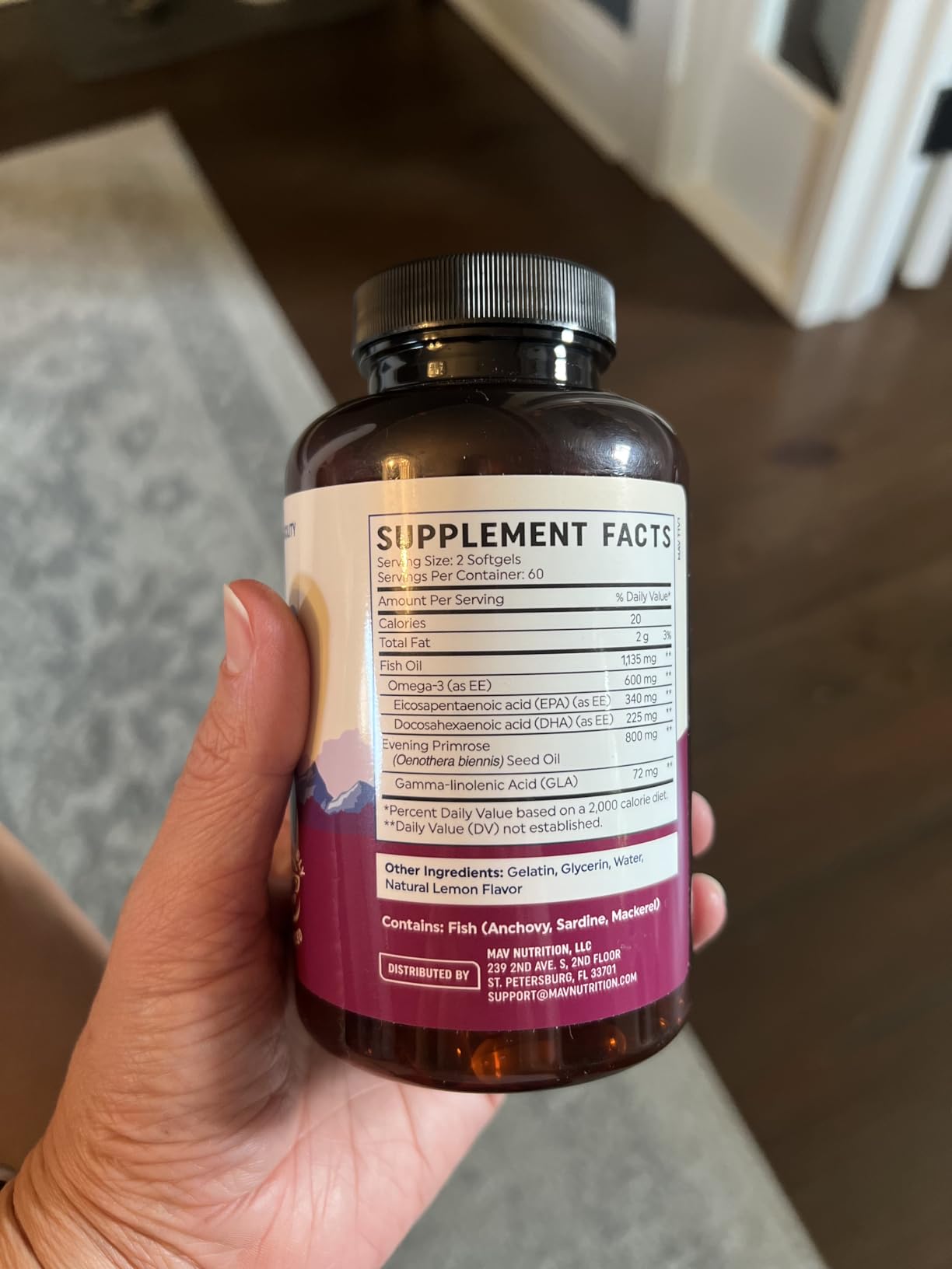 Fish Oil Omega 3 Supplements for Women | DHA + EPA | Heart Health, Hormone Balance, Skin & Wellness Support | 600MG Omega3 + 800MG Evening Primrose Oil | Omega 3 Supplement for Women | 120 Ct. customer photo 2