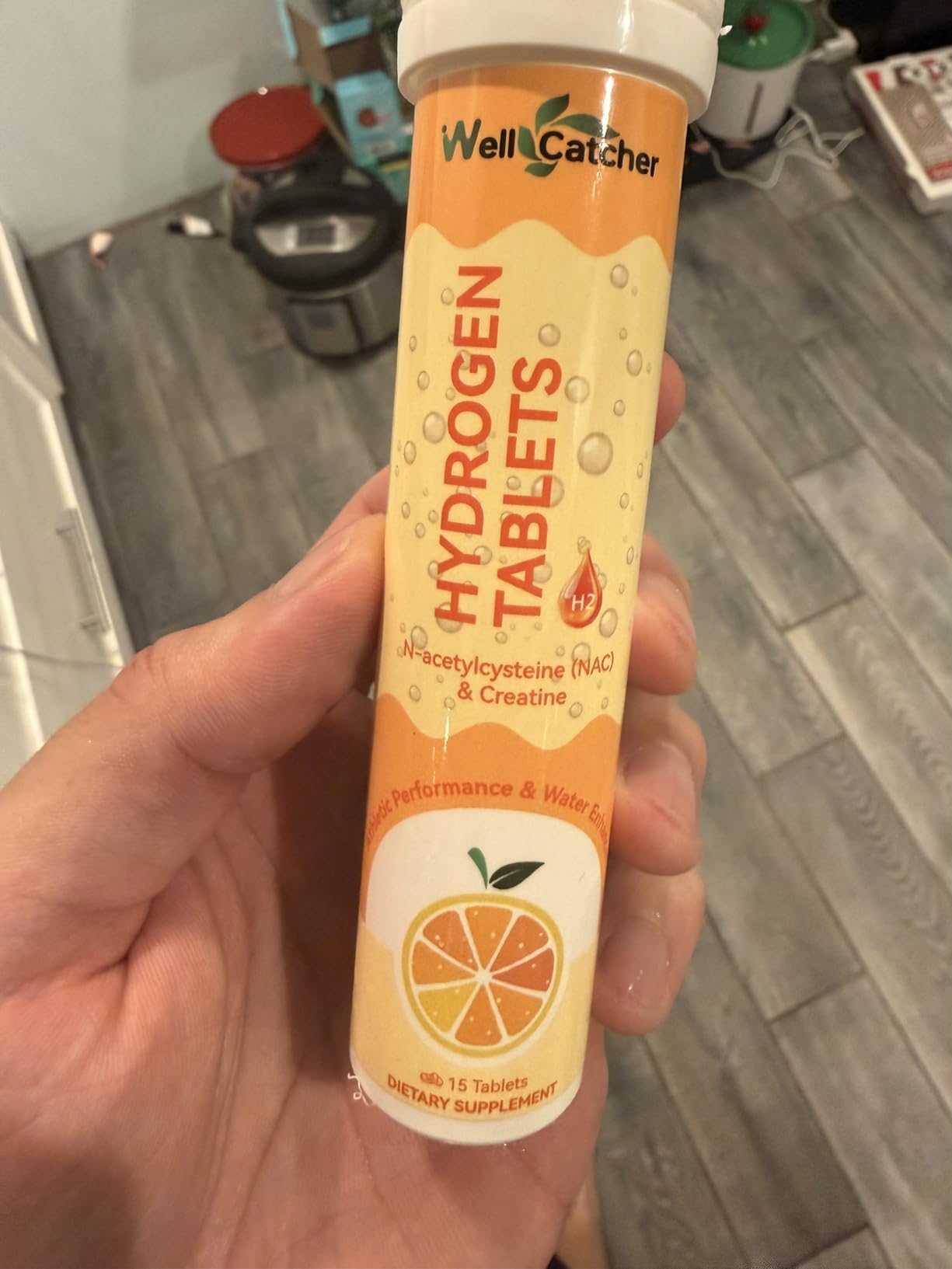 Hydrogen Tablets for Drinking Water: Molecular Hydrogen Tabs 12.4PPM with Magnesium NAC Creatine Supports Antioxidants Cellular Health Recovery Cognitive Function Vegan Organic Lemon Flavor customer photo 2