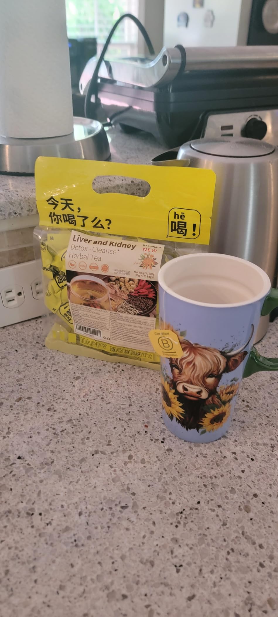 Premium Kidney and Liver Detox Tea - 8 Herbal Blend with Dandelion, Goji Berry, Jujube, Licorice Root & Chrysanthemum - Caffeine & Sugar Free - 20 Individually Wrapped Pyramid Tea Large Bags (200g) customer photo 2