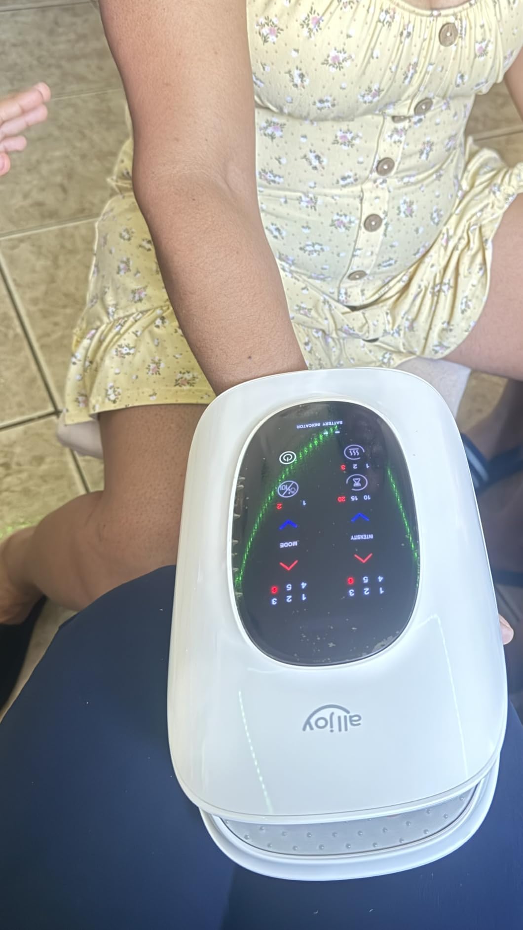 ALLJOY Hand Massager with Heat and Compression, Knuckle Stretching and Hand Massage, 6 Modes 6 Intensities 3 Heat for Arthritis and Carpal Tunnel Relief, Birthday Gifts for Women and Men (White) customer photo 2