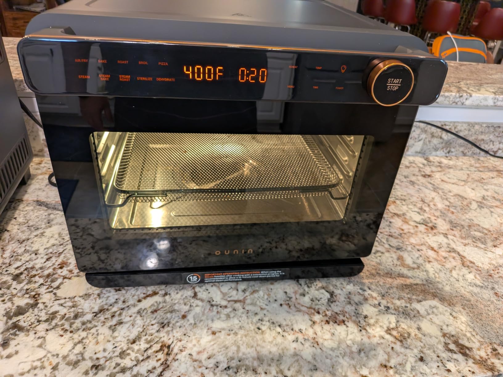 OUNIN 24L Steam and Air Fryer Combo Countertop Oven, 11-in-1 Convection Baking and Steam, Bake, Broil, Dehydrate, 304 Stainless Steel, Fast Cooking with Precise Electronic Temperature Control customer photo 1