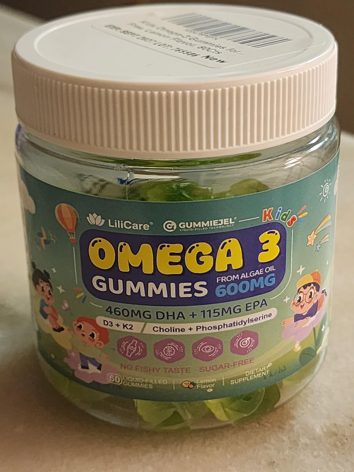 Omega-3 for Kids 4+, Focus DHA Gummies Plus EPA from Algae, Vitamin D3 K2, Choline & PS for Bone, Cognitive & Immune Health, Zero Sugar Ultra-High DHA Fish Oil Alternative, Children Ages 4+, 60Cts customer photo 2