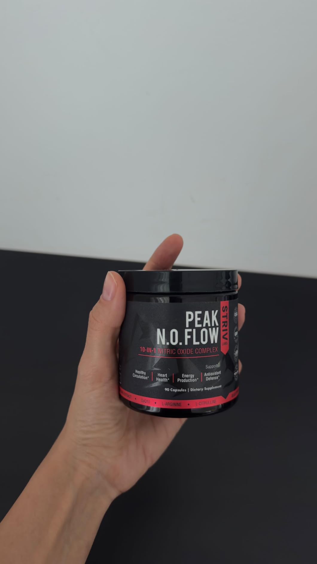 Peak Flow 10-in-1 Nitric Oxide Supplement for Men & Women - L Citrulline, L Arginine & CoQ10 - Healthy Circulation, Heart Health & Stimulant-Free Energy - 90 Capsules customer photo 1