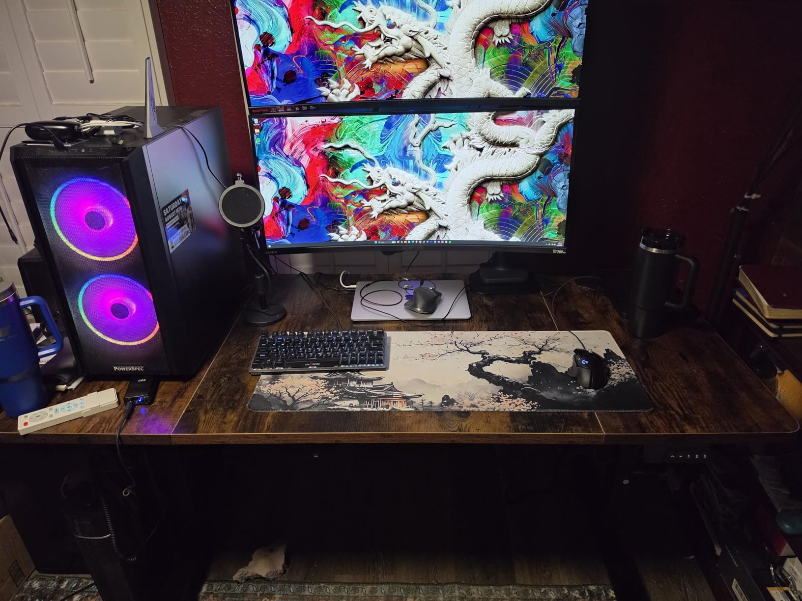 Electric Standing Desk Adjustable - 60x28 Inch Sit Stand Desk with 1 Inch Thick Tabletop, Double Beam Frame, 3 Memory Height Adjustment, Cable Management for Home Office customer photo 2