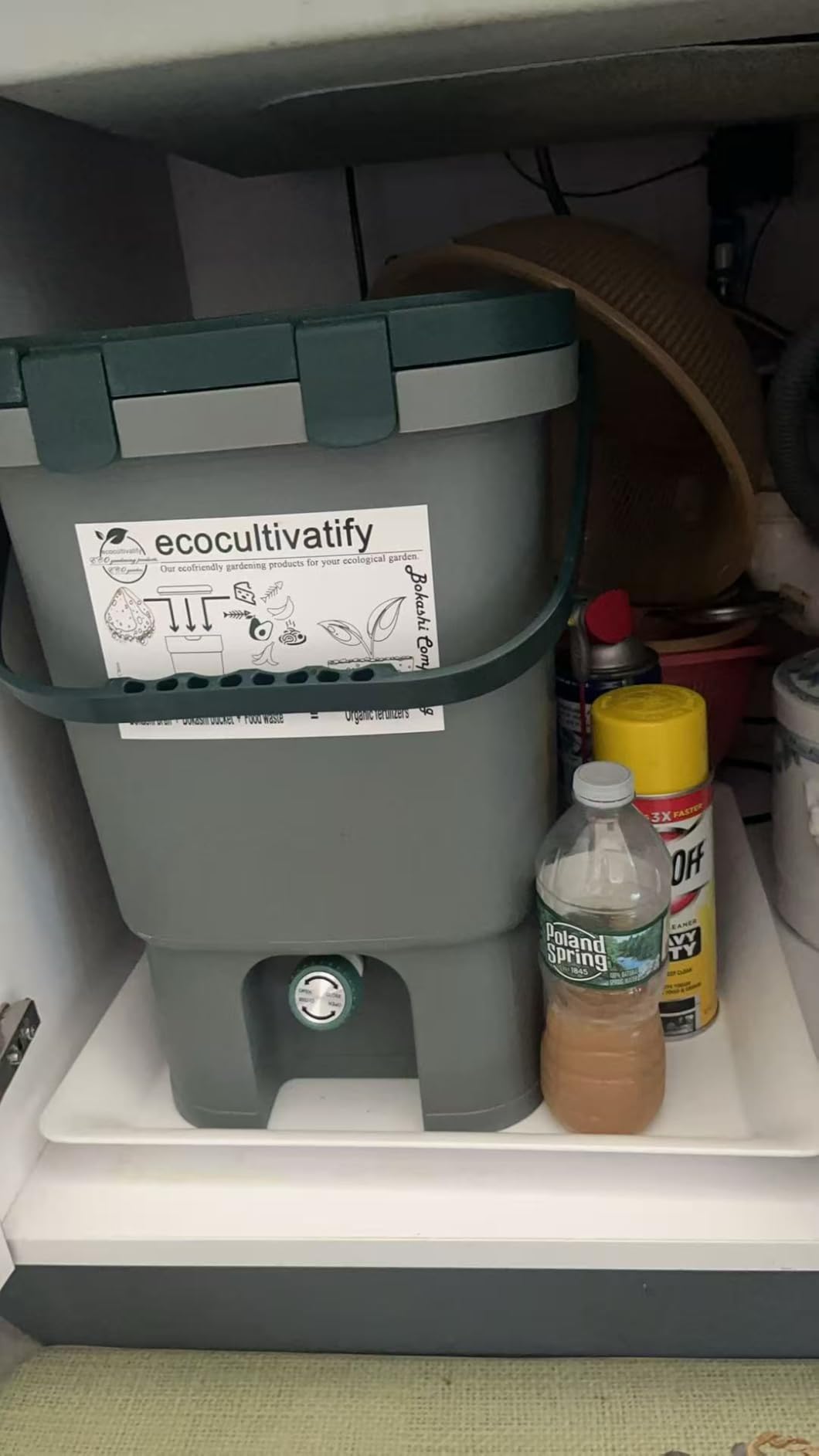 20L Bokashi Compost Bin, 5.28 Gallon Compost Bin for Kitchen Composter with Lid, Bokashi Start Kit with Bran (Tan & Dark Green) (20L/5.28GAL Tan & Dark Green) customer photo 2