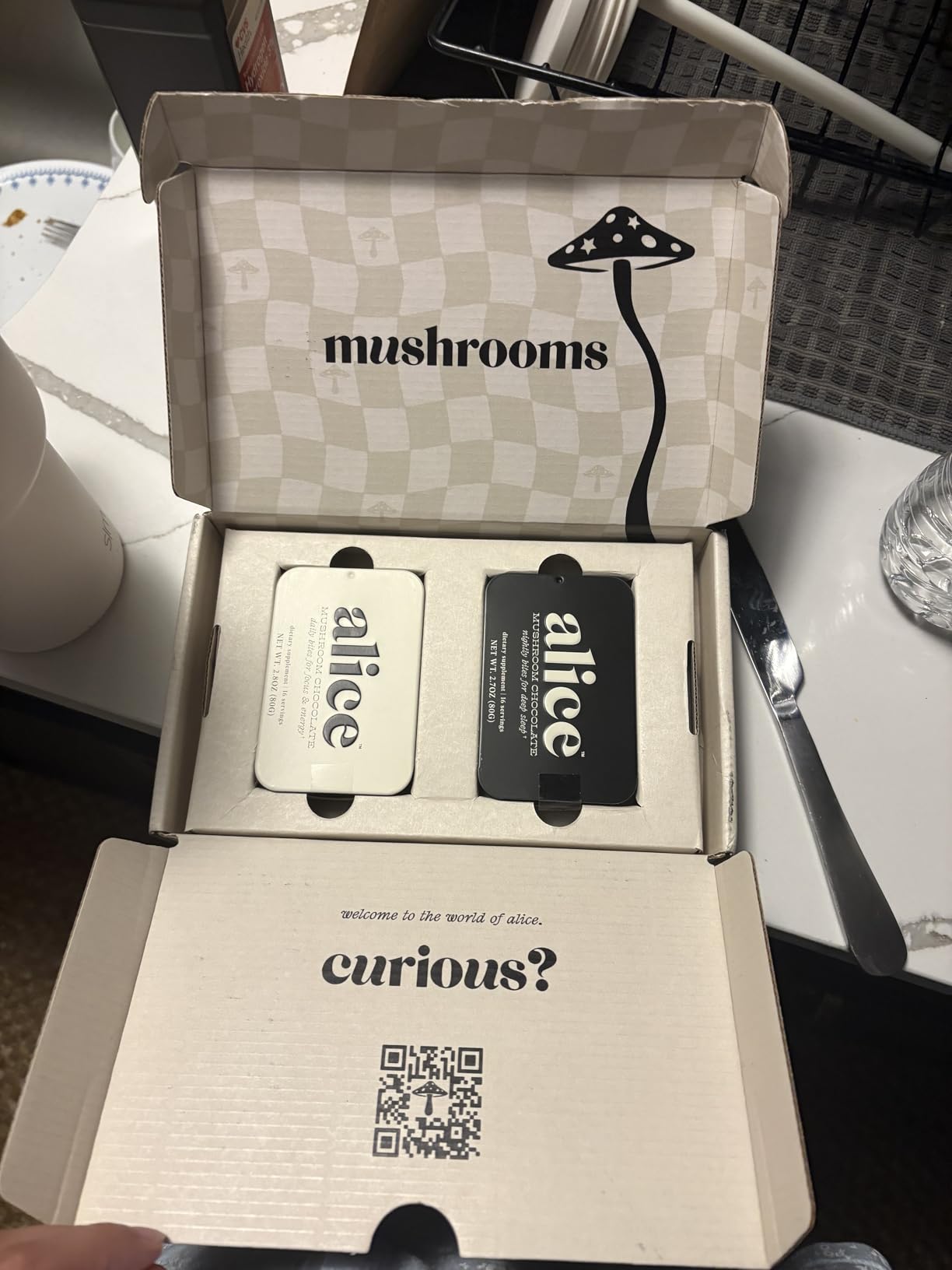Alice Mushrooms Party Trick | Functional Mushroom Chocolate for Social Enjoyment | Cordyceps, Kanna & Nootropics for Shared Experiences - 1 Pack customer photo 1