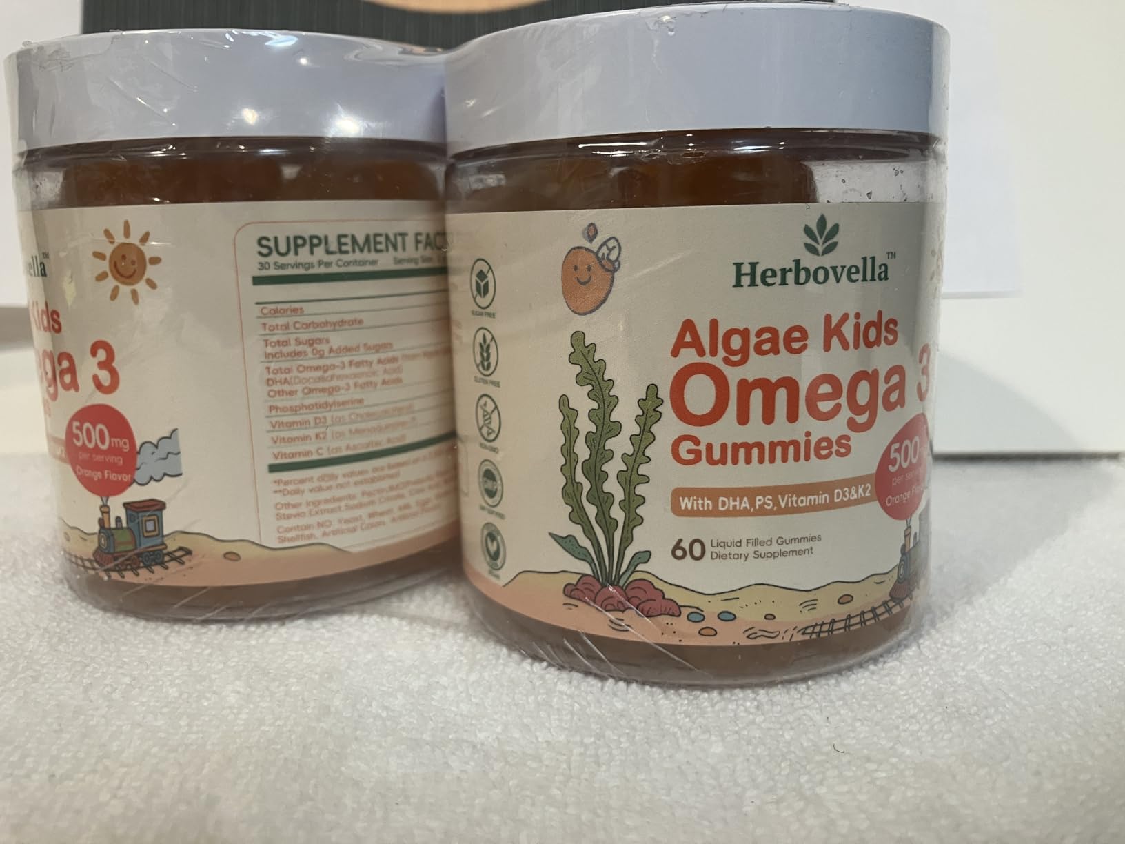 Algae Omega 3 Gummies for Kids - 500mg with DHA, Phosphatidylserine, Vitamin D3 & K2 - Sugar Free DHA Supplement for Brain& Eye - Fish Oil Alternative - Vegan, 60 Count customer photo 1