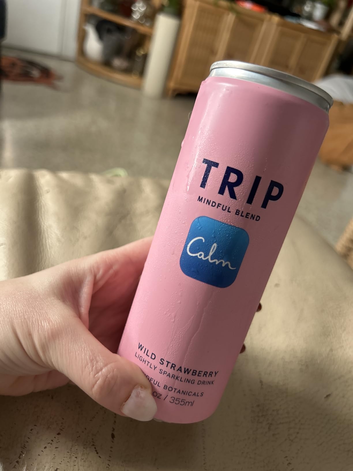 TRIP Lightly Sparkling Adaptogen Drink, Non Alcoholic Drink with Magnesium, Ashwagandha, Lions Mane & L Theanine, No Added Sugar Mocktail, Vegan, Wild Strawberry, 12 Oz, 12Pk customer photo 1
