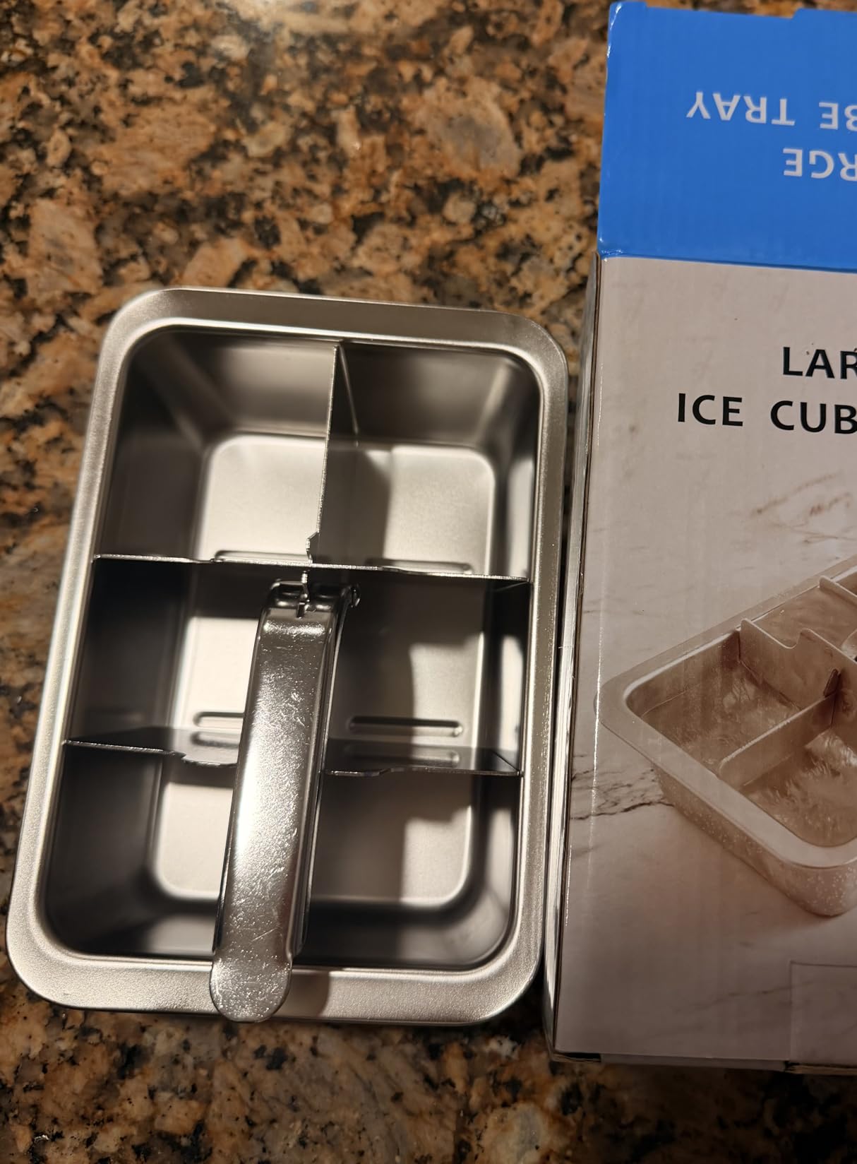 Ice Cube Trays, Large 6-cube Stainless Steel Ice Cube Trays with Easy Release Levers for Professional Drinkers - Portable Reusable Metal Ice Maker for Family Bar customer photo 2
