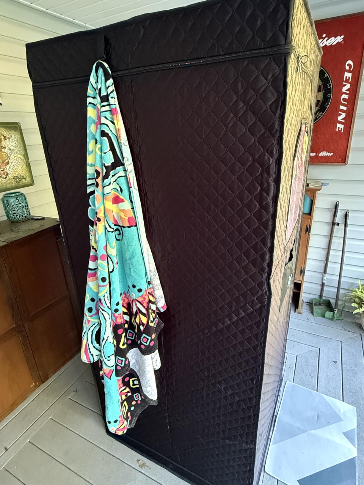 Upgraded Infrared Steam Sauna with 660nm Red Light Therapy & 850nm Infrared Light Panel, 3L 1300W Steamer, Folding Chair, XXL Portable Sauna customer photo 1