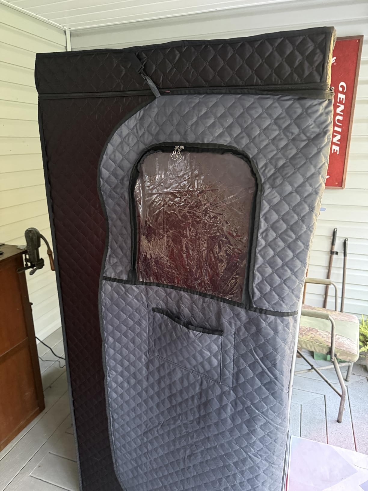 Upgraded Infrared Steam Sauna with 660nm Red Light Therapy & 850nm Infrared Light Panel, 3L 1300W Steamer, Folding Chair, XXL Portable Sauna customer photo 2