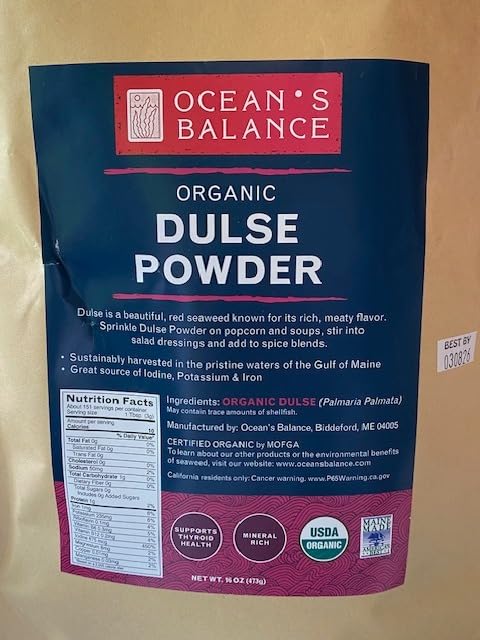 Ocean's Balance Organic Dulse Powder - Maine Coast Seaweed - Atlantic Ocean Sea Vegetables, Perfect for Keto Diet, Paleo Diet, Vegetarian Lifestyle or Vegan Diet - Gluten Free(4 Ounce) customer photo 1