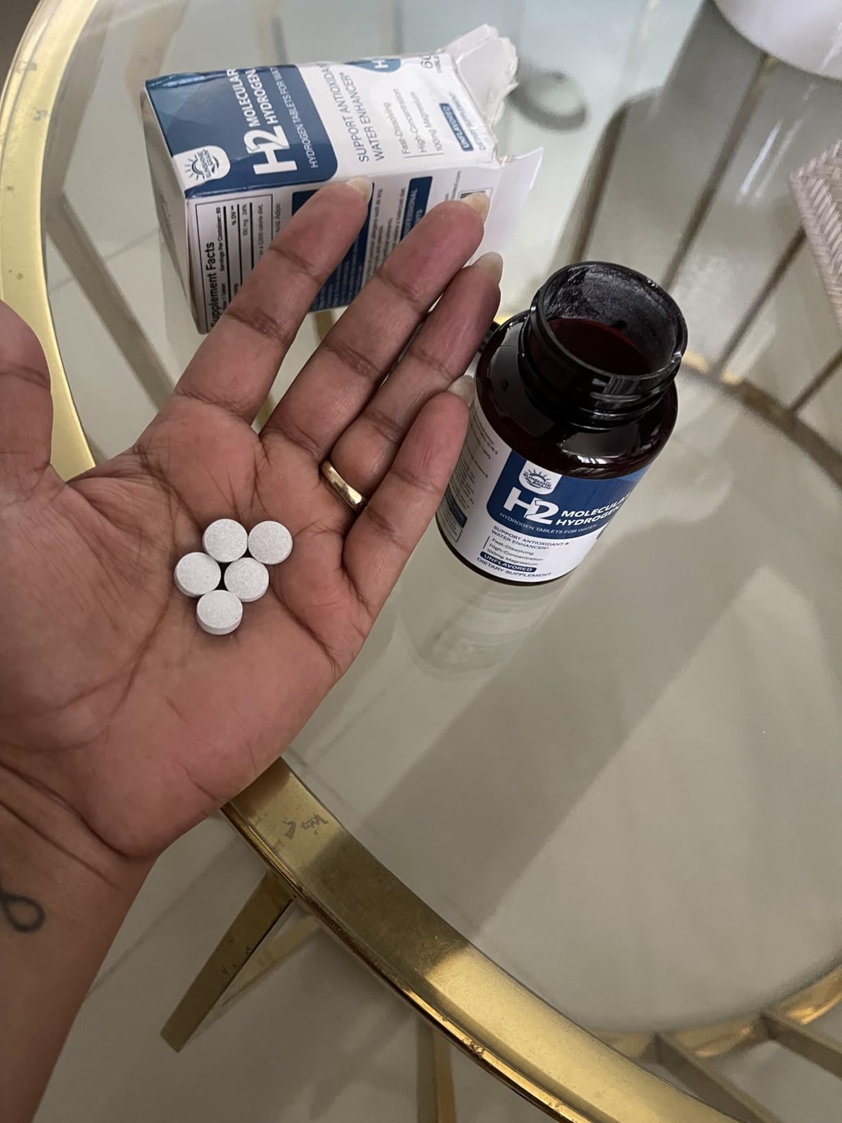 Molecular Hydrogen (H2) Tablets with Magnesium - 12 PPM Hydrogen Water Tablet for Drinking Water, Antioxidant-Rich, Supports Cellular Health, Recovery & Cognitive Function - Unflavored, 60 Tablets customer photo 1