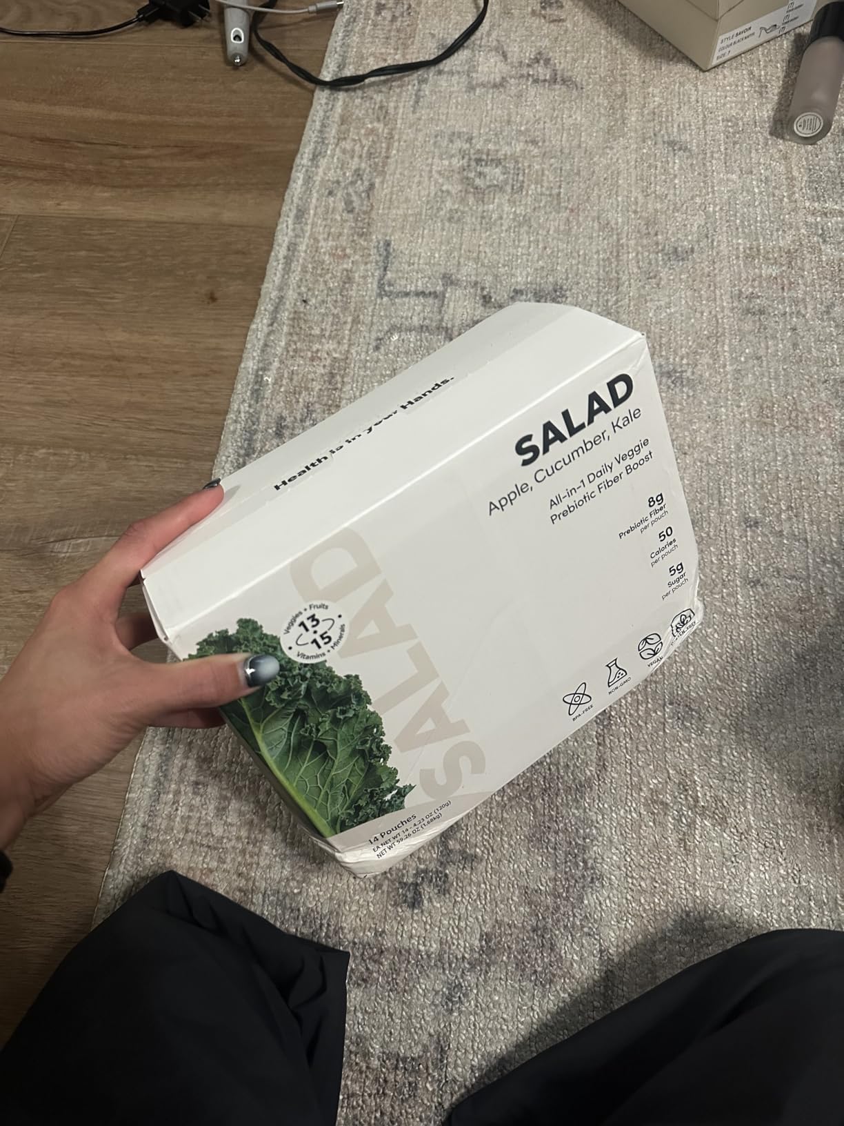 Liquid Salad High Fiber Veggie Pouches by Liquid Plus, Convenient Greens Smoothie with Prebiotic Fiber, Superfoods, Veggies and Fruits, Healthy Vegan and Gluten Free Snacks with 15 Vitamins & Minerals, Gut Health Support, Squeeze Pouch, Sweetened with Stevia (4.23 Ounce, Pack of 14) customer photo 2
