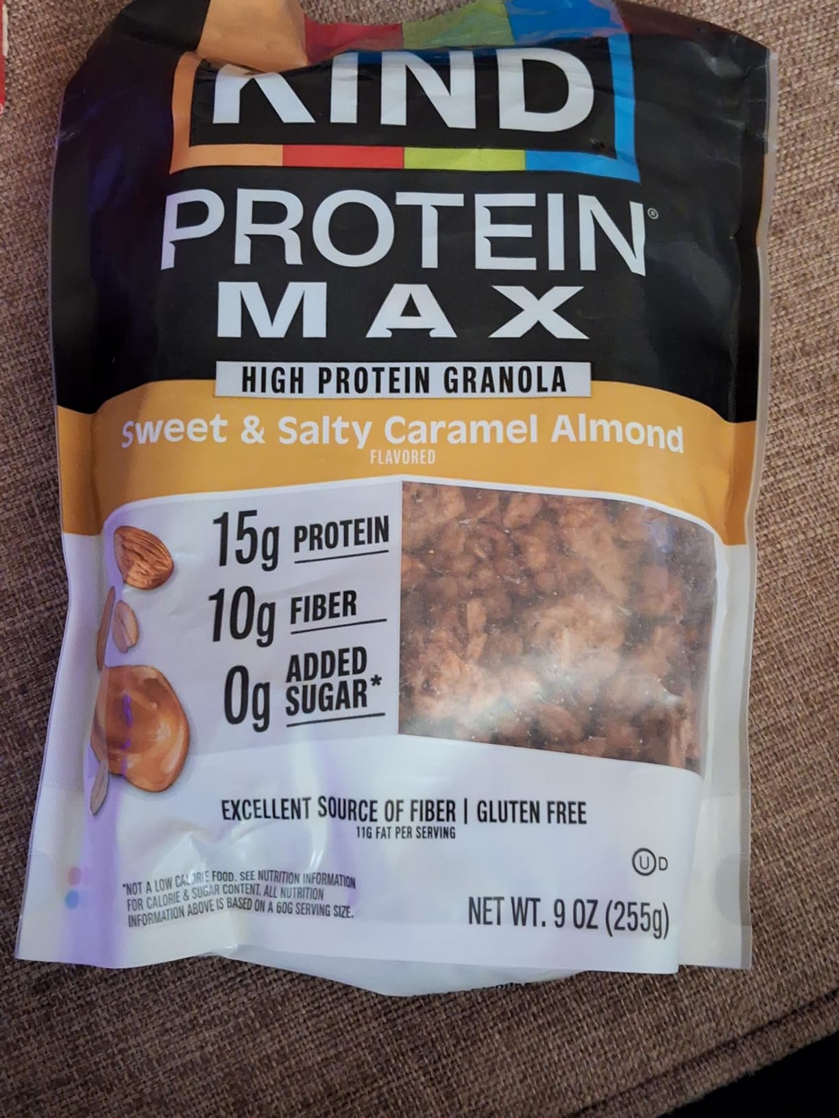 KIND Protein MAX Granola, Sweet & Salty Caramel Almond, Gluten Free, High Protein, Keto Snacks, 15g Protein, 9oz customer photo 1
