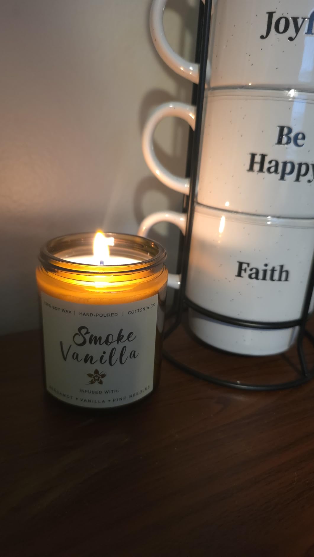 Coconut Vanilla Candle, 9 oz Soy Coconut Wax Scented Candle for Home, Vanilla Coconut Aromatherapy Candle, Clean Burning Jar Candle for Bedroom Bathroom Spa, Candle Gifts for Women Men customer photo 2